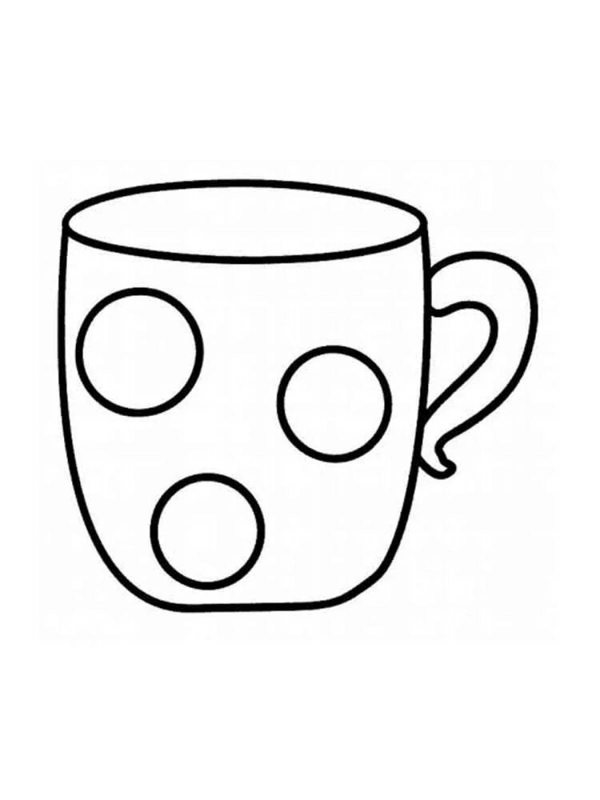 Detailed coloring of mugs and cups