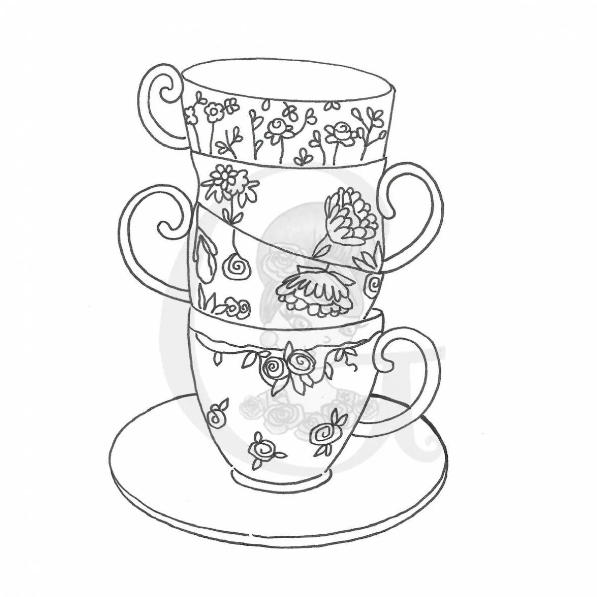 Coloring art mugs and cups
