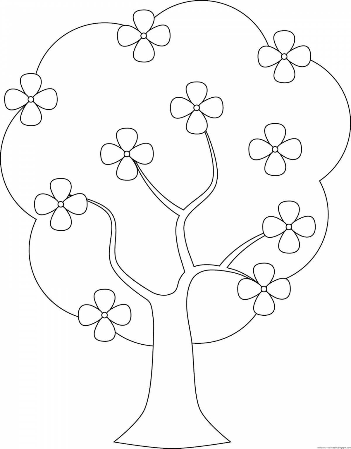 Nice tree coloring for kids