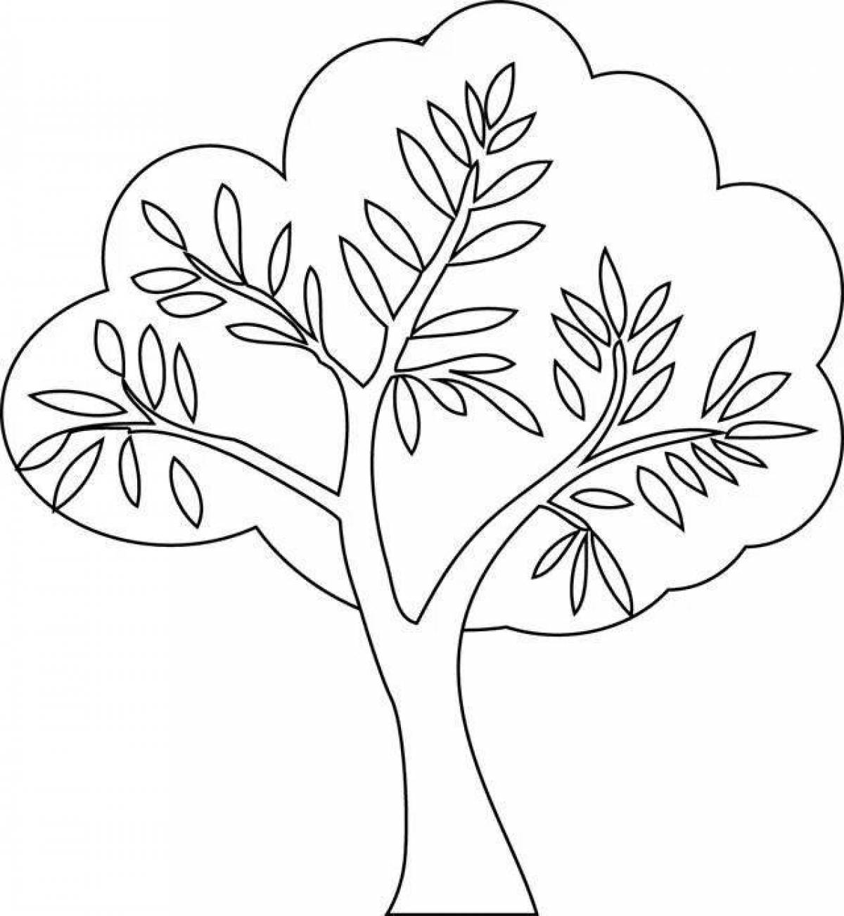 Colorful and fun tree coloring for kids