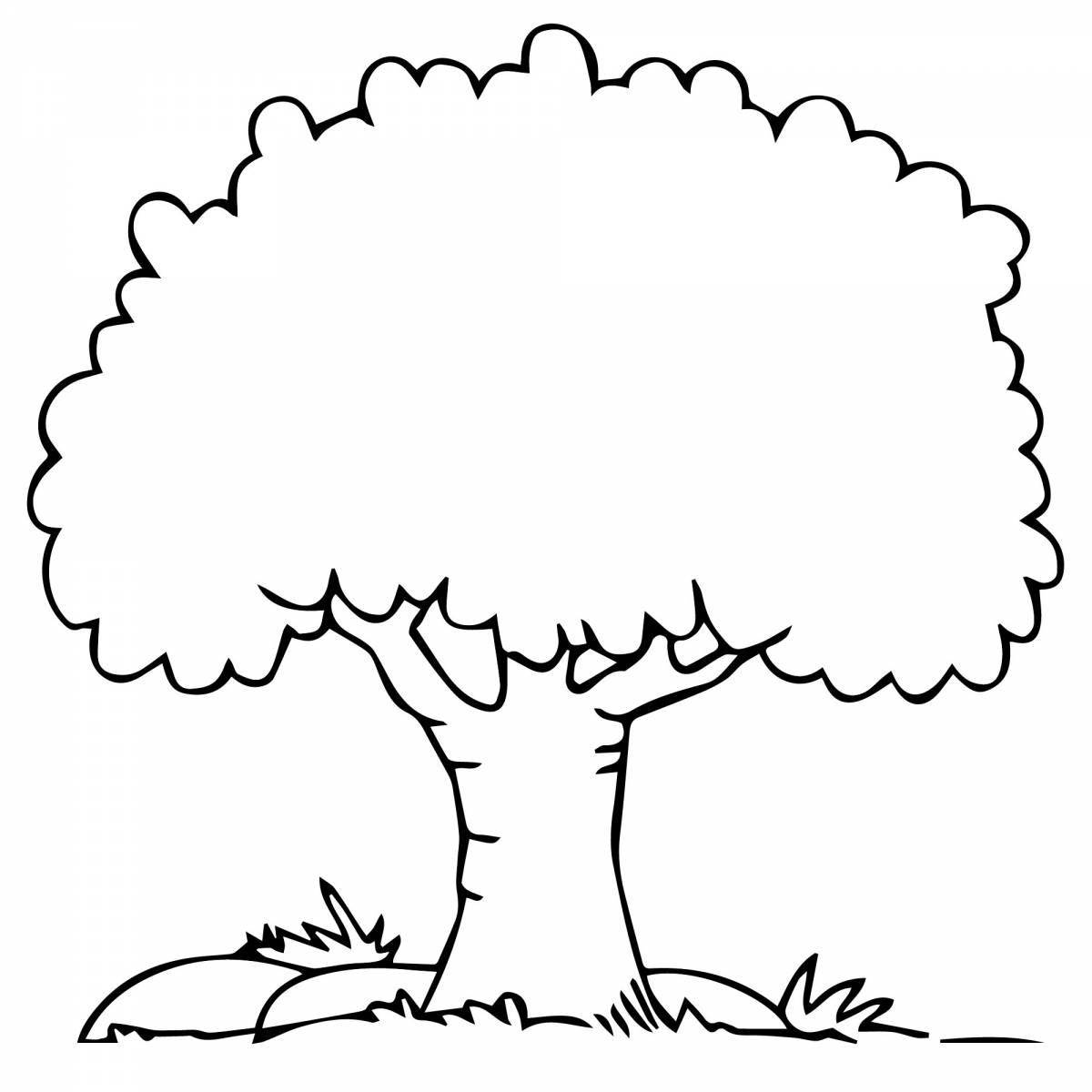Colorful magic tree coloring pages for kids