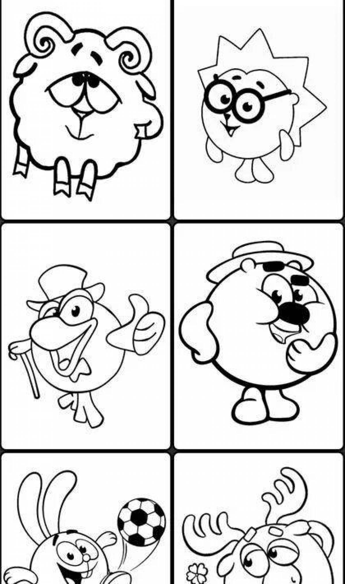 Coloring pages all smeshariki together coloring pages