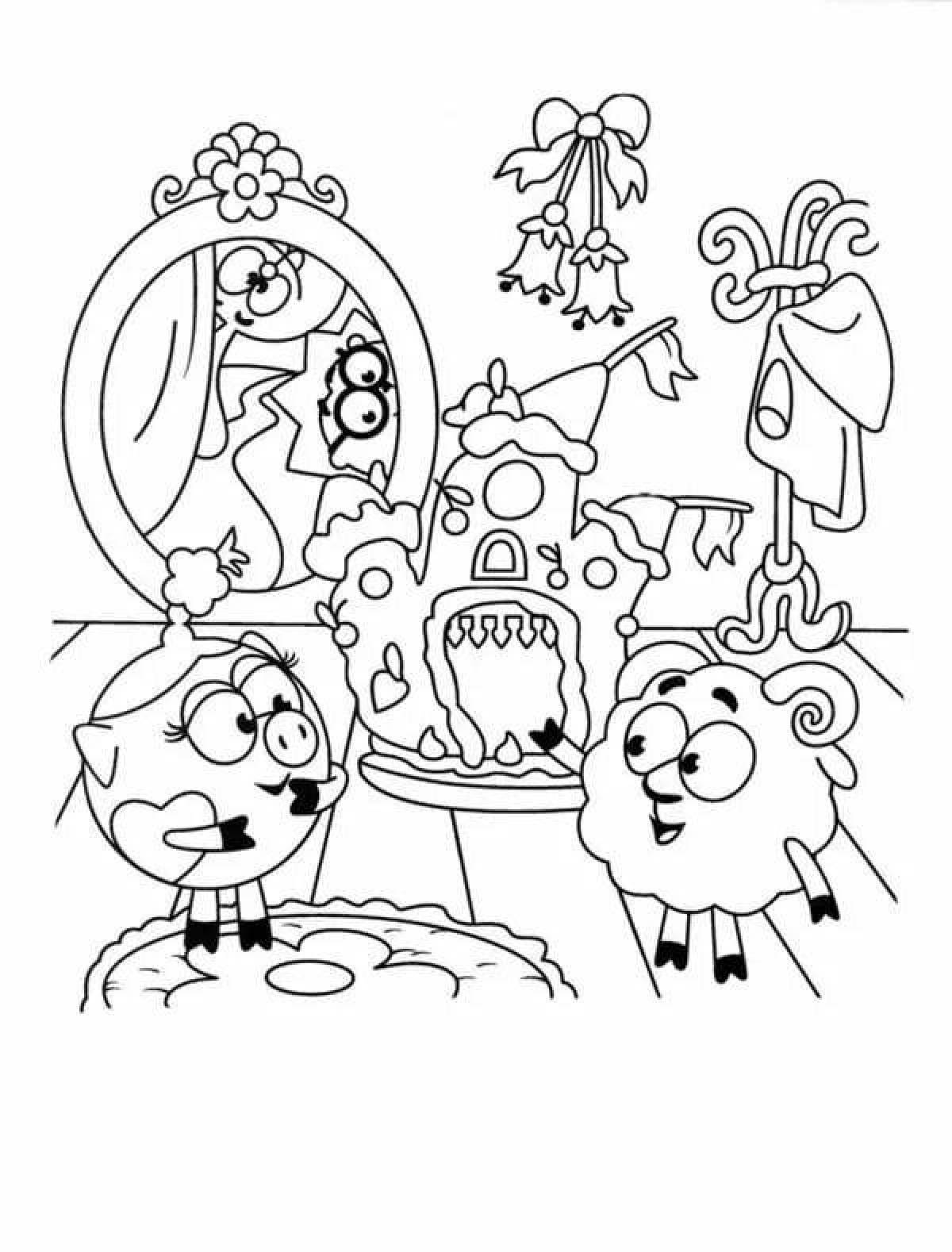 Color-frenetic all smeshariki together coloring book