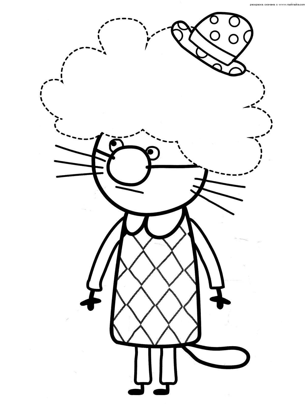 Coloring book shining mustard three cats