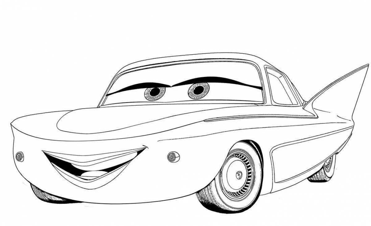Cartoon coloring adorable car