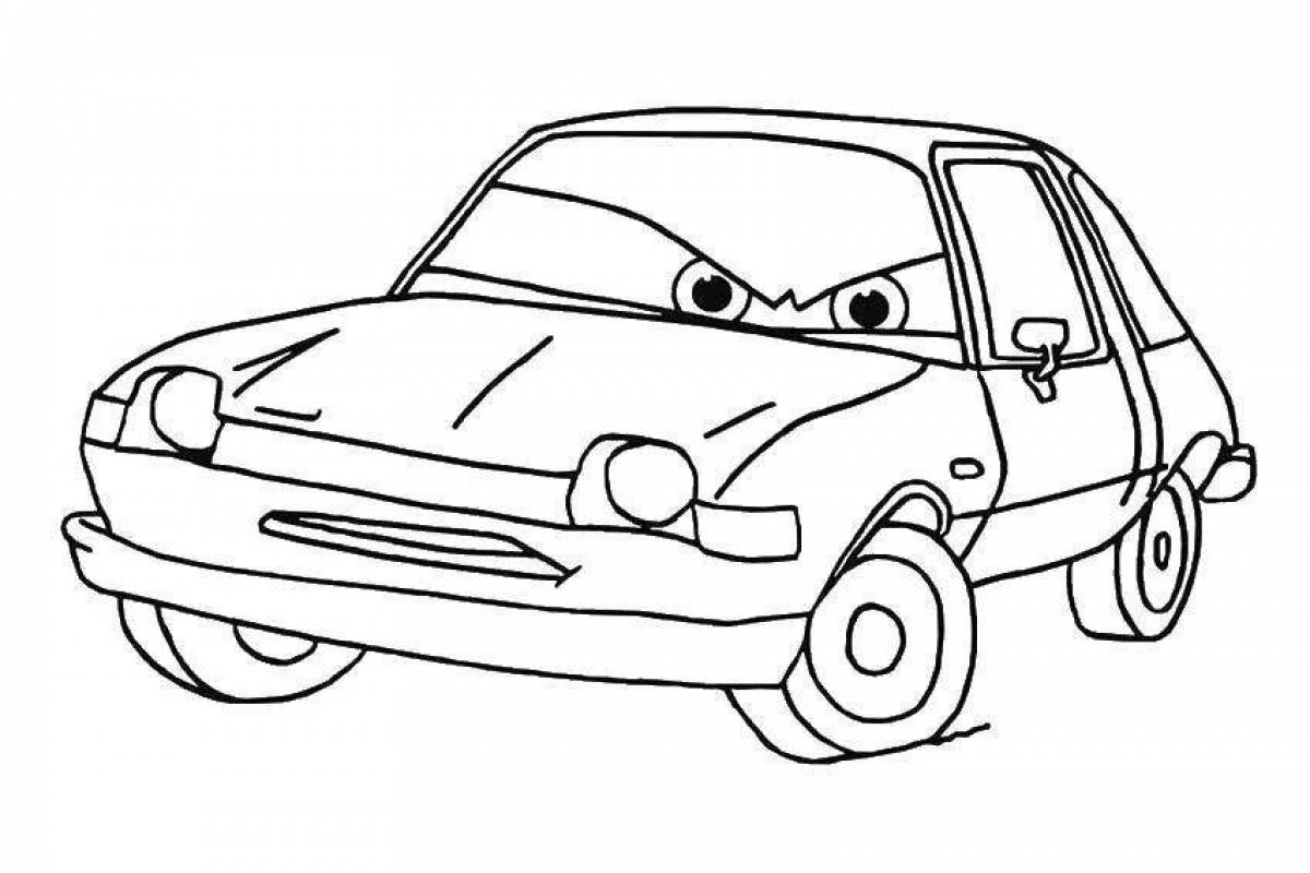 Cartoon coloring elegant car