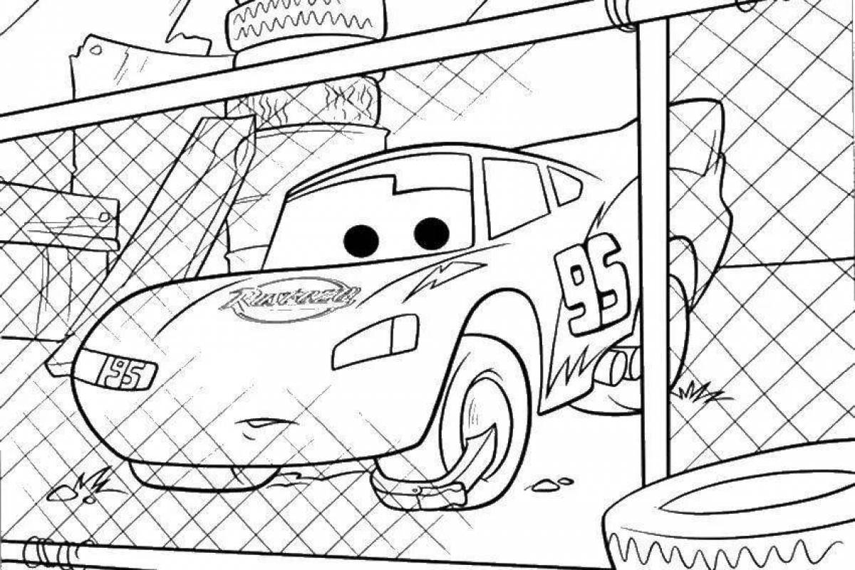 Cartoon coloring cool car