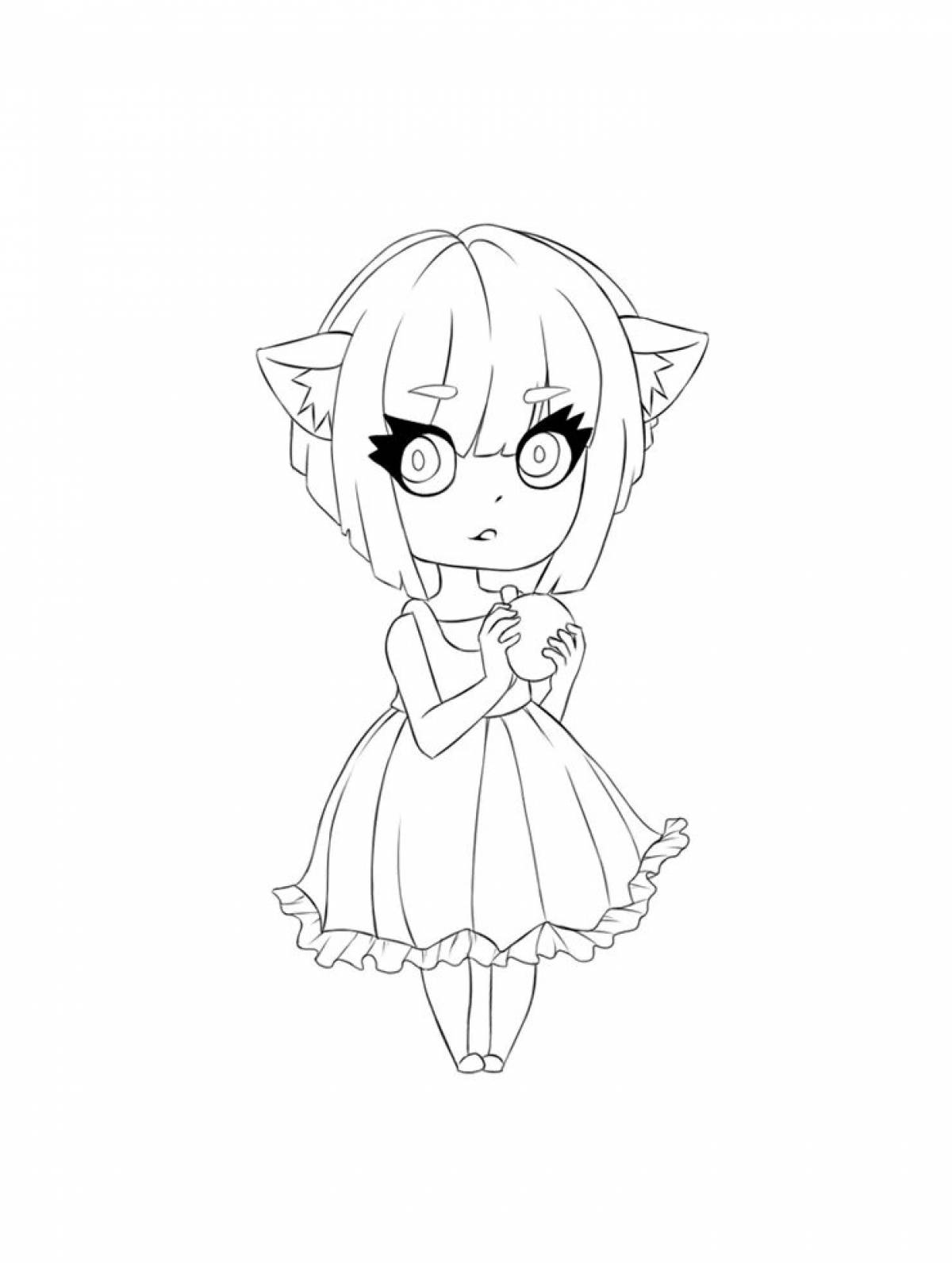 Замечательная раскраска аниме девушки