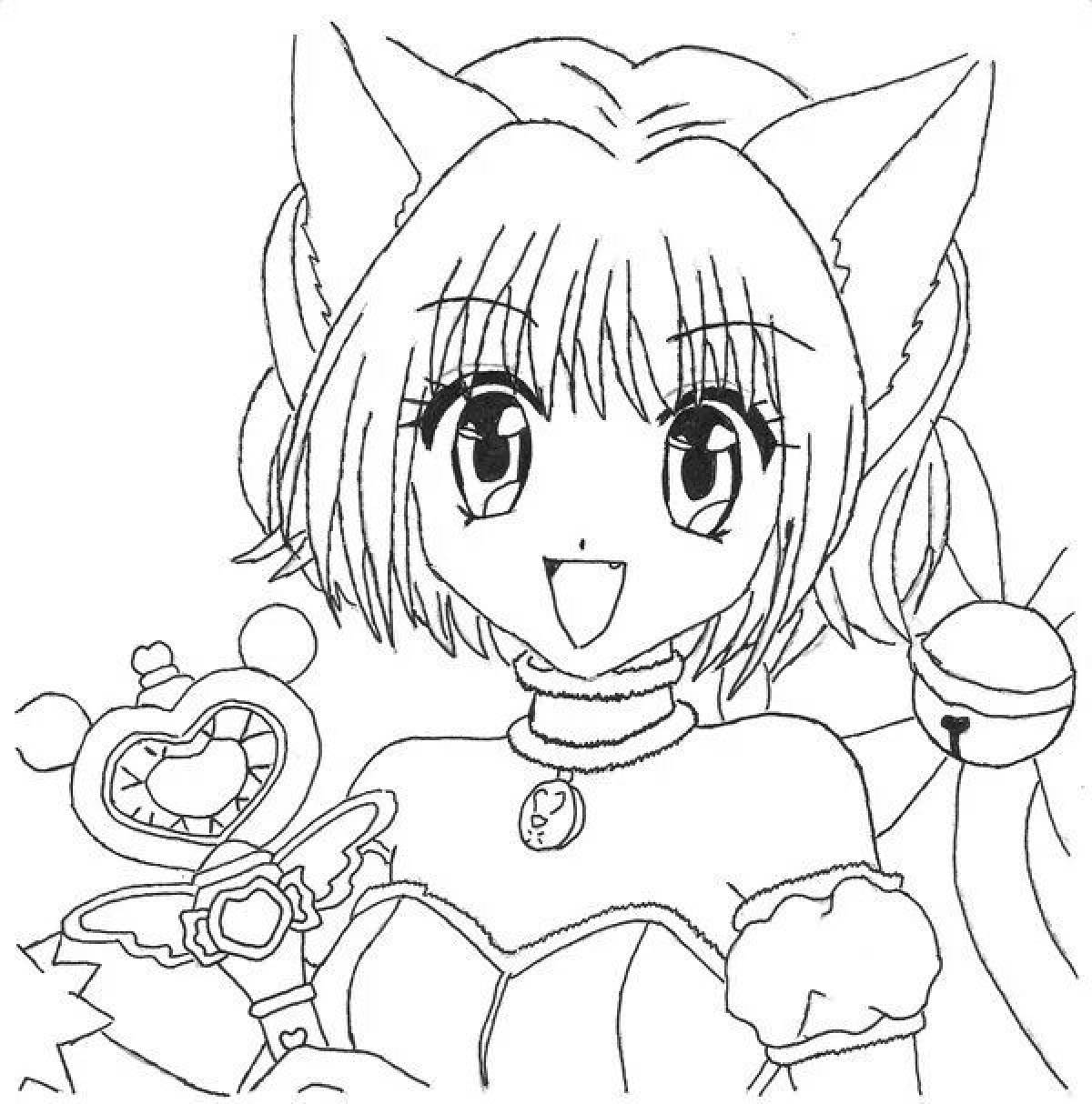 Заманчивая раскраска аниме девушки