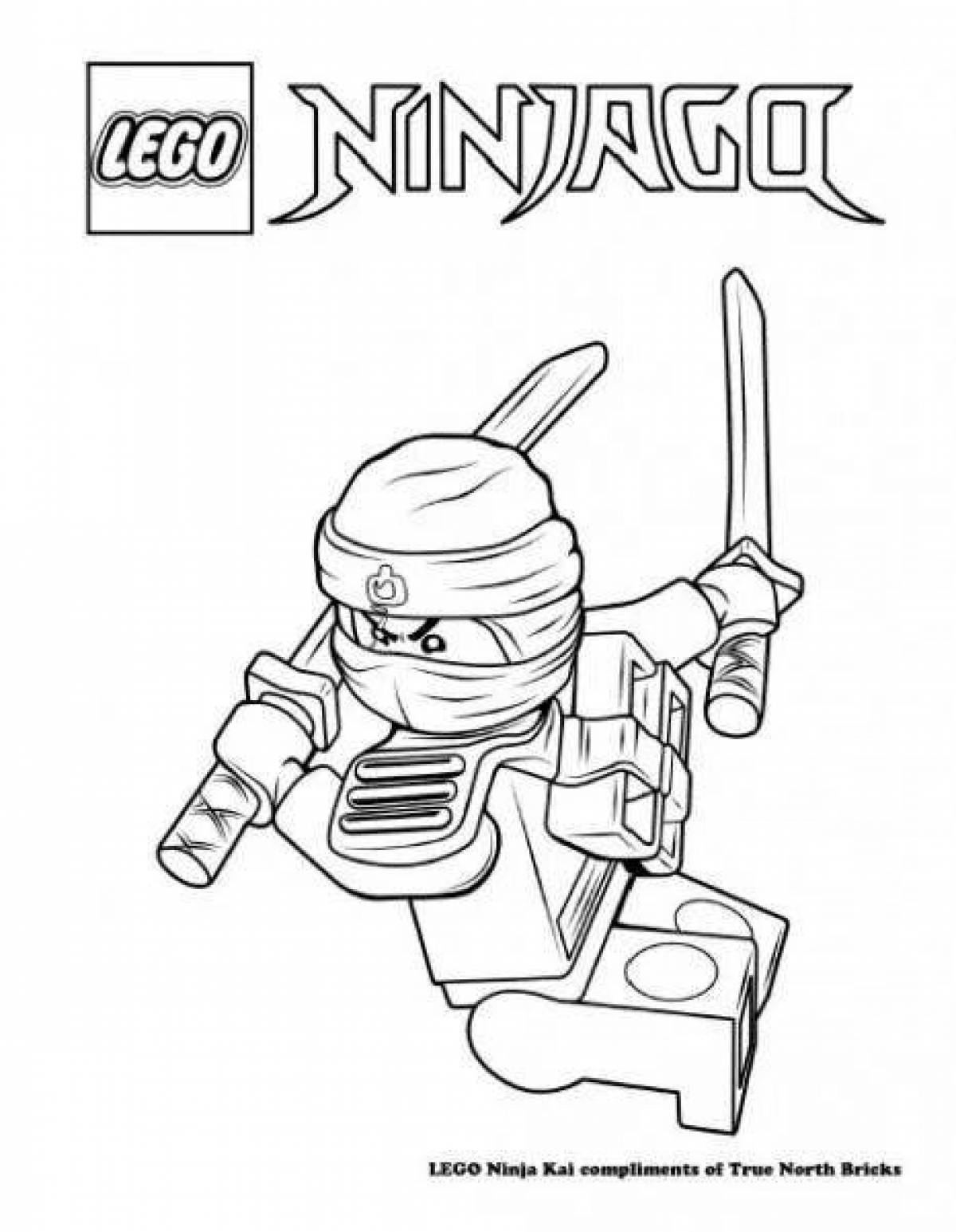 Dynamic kai ninjago lego coloring page