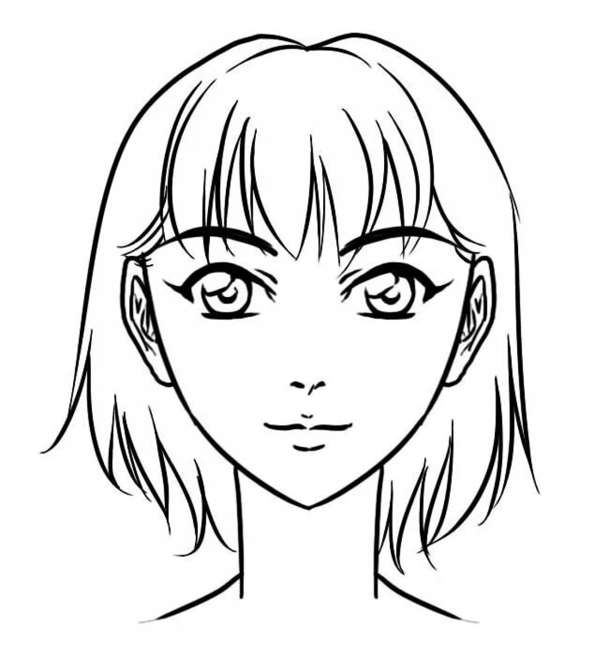 Сенсационная раскраска лицо девушки из аниме