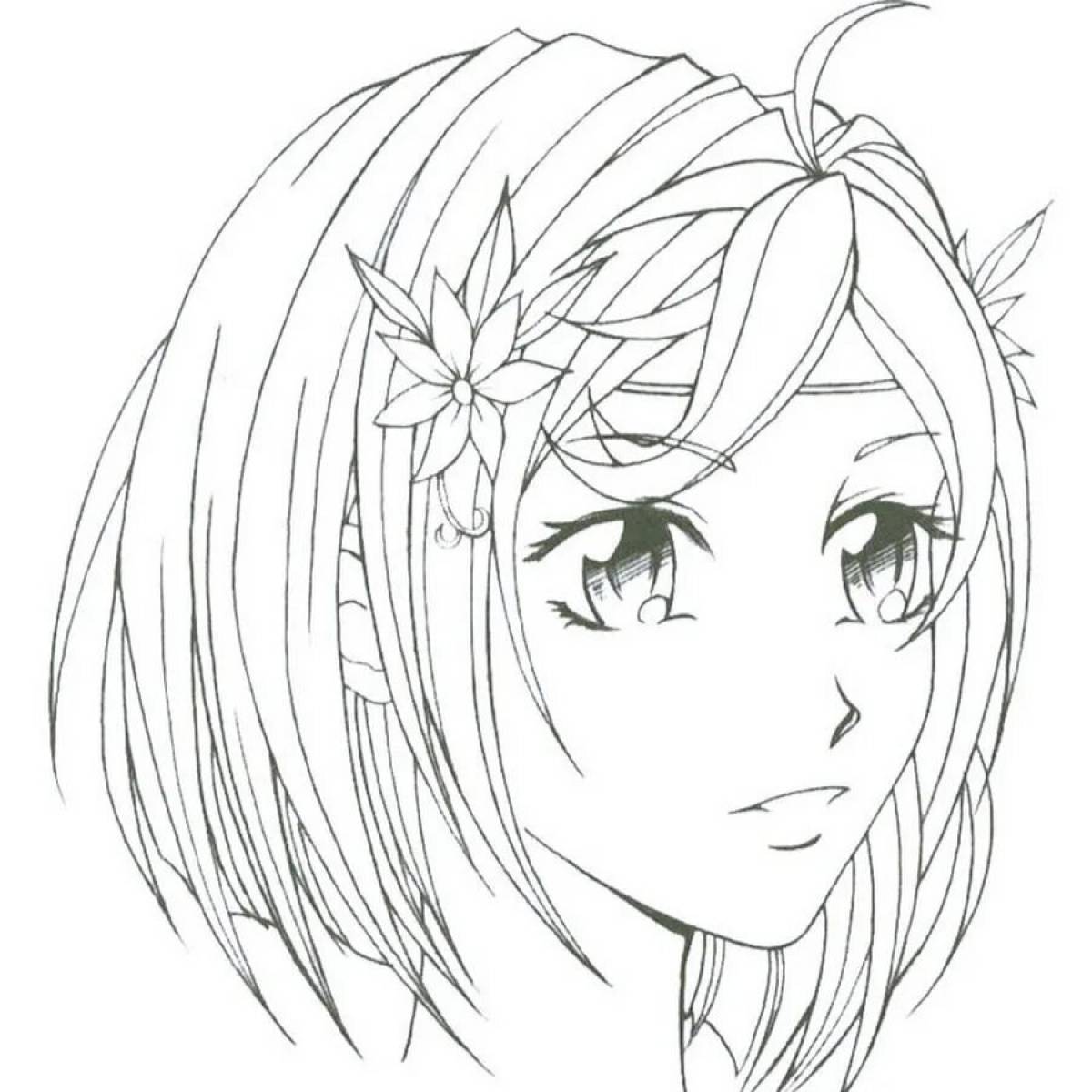 Zippy coloring page anime girl face