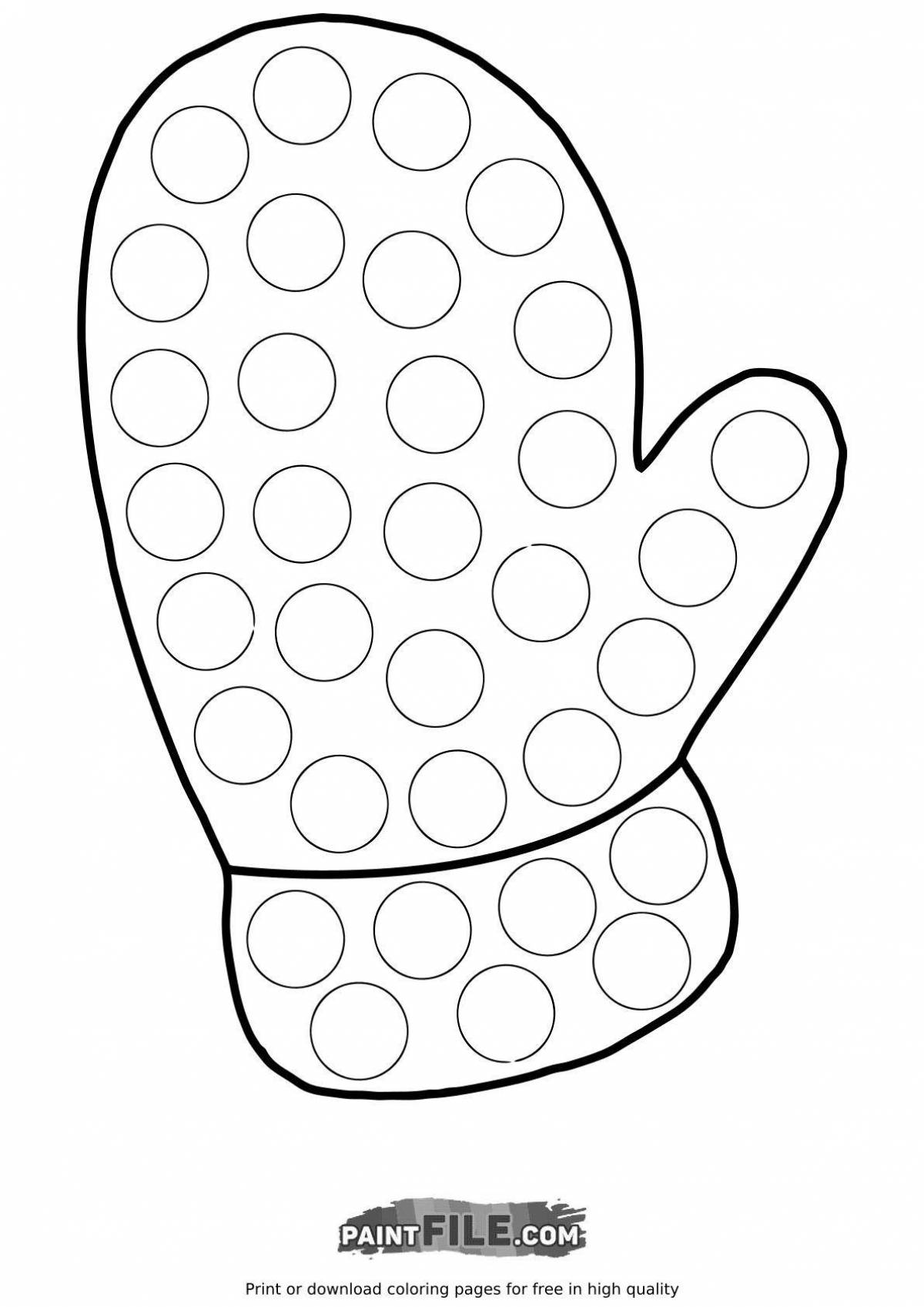 Gorgeous mitten coloring page