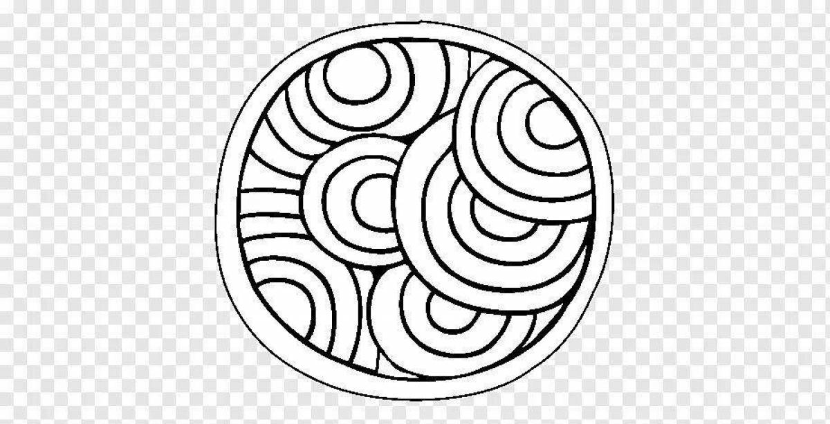 Fun coloring hidden spiral pattern