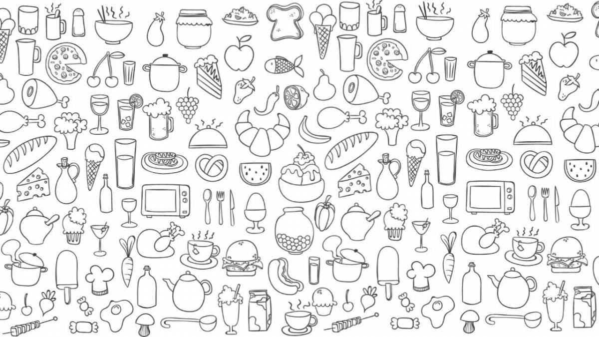 Animated coloring page with small stickers