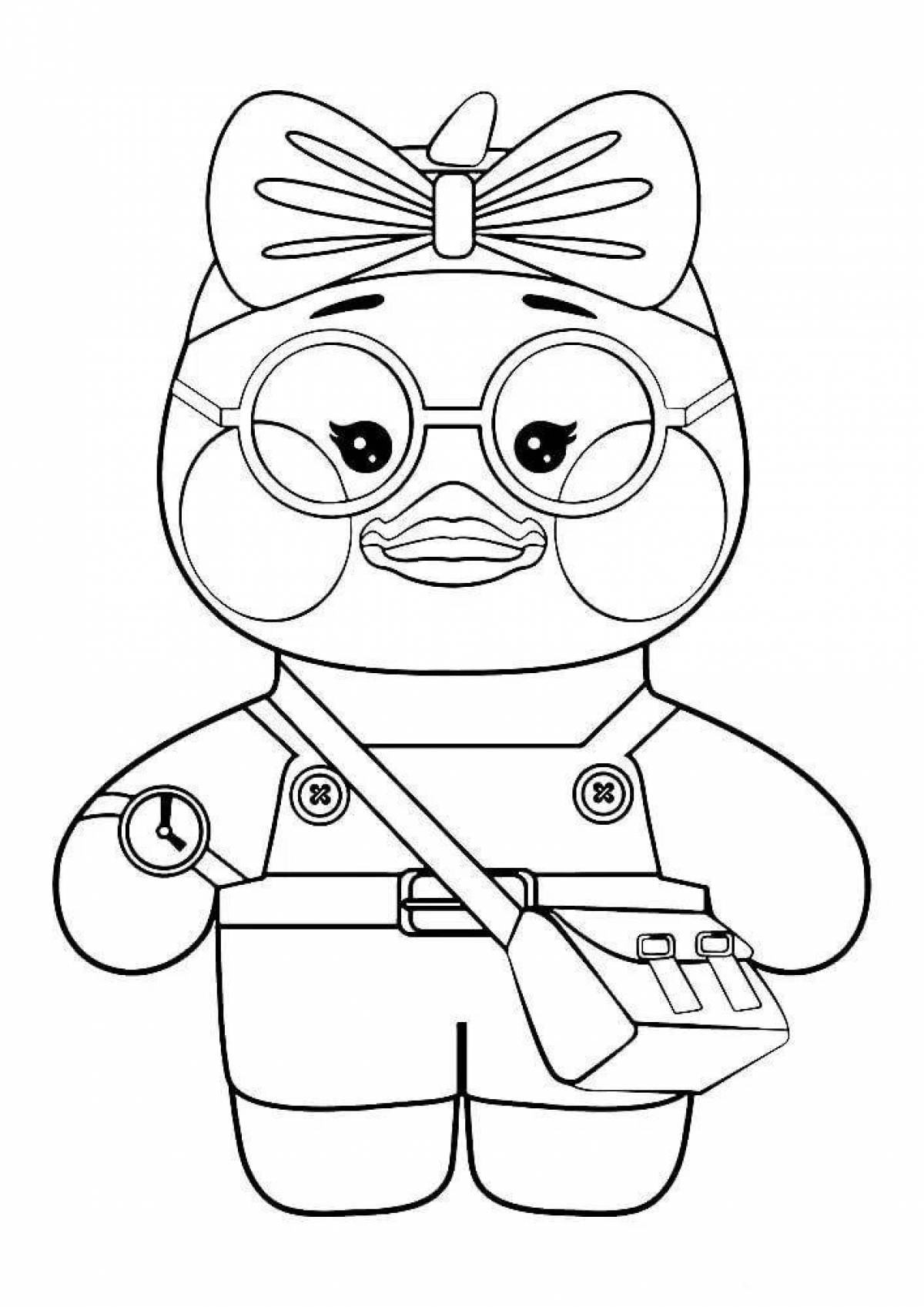 Lalafanfan duck coloring page for girls