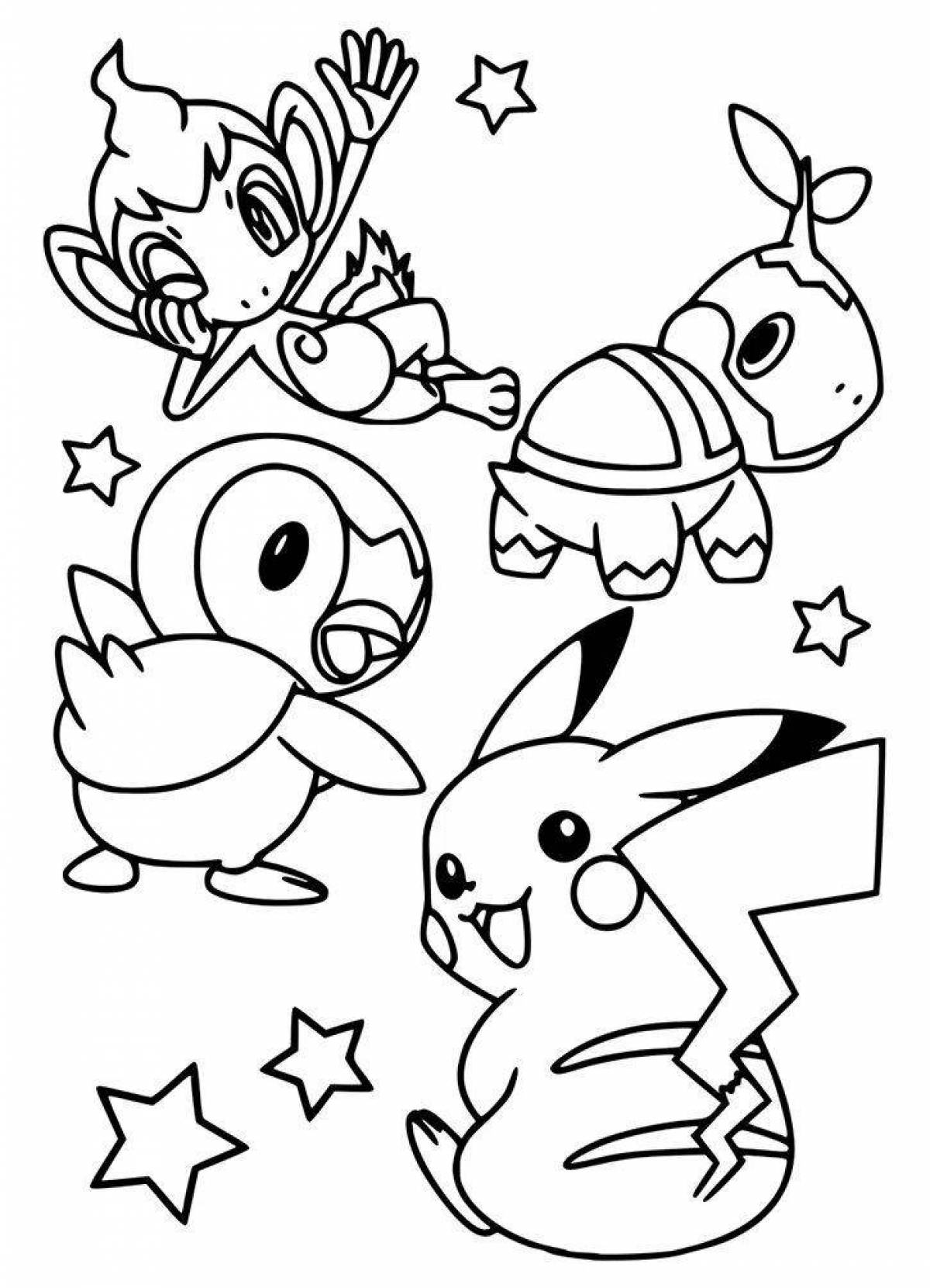Playful pikachu and his friends
