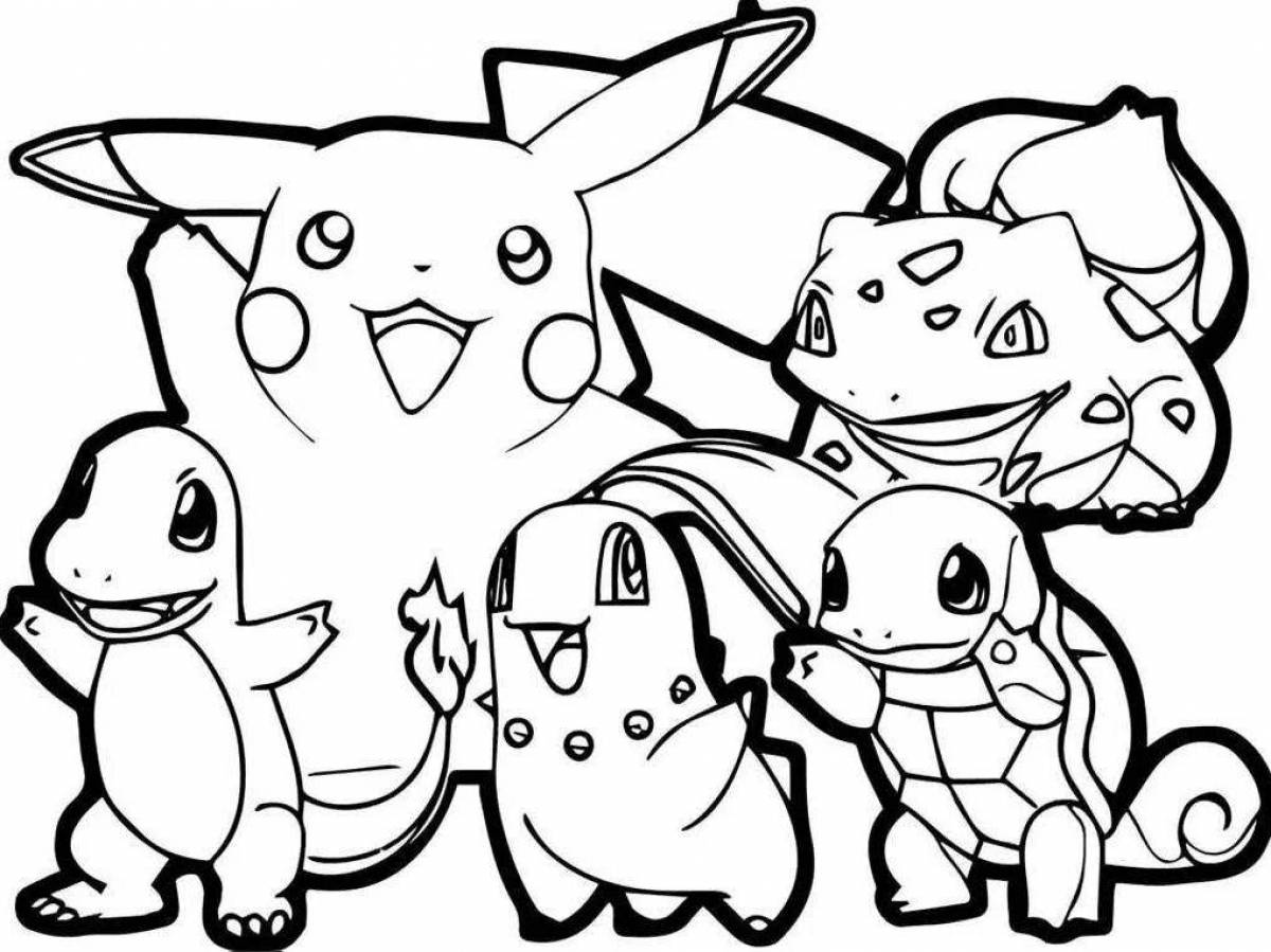 Smiling pikachu and his friends