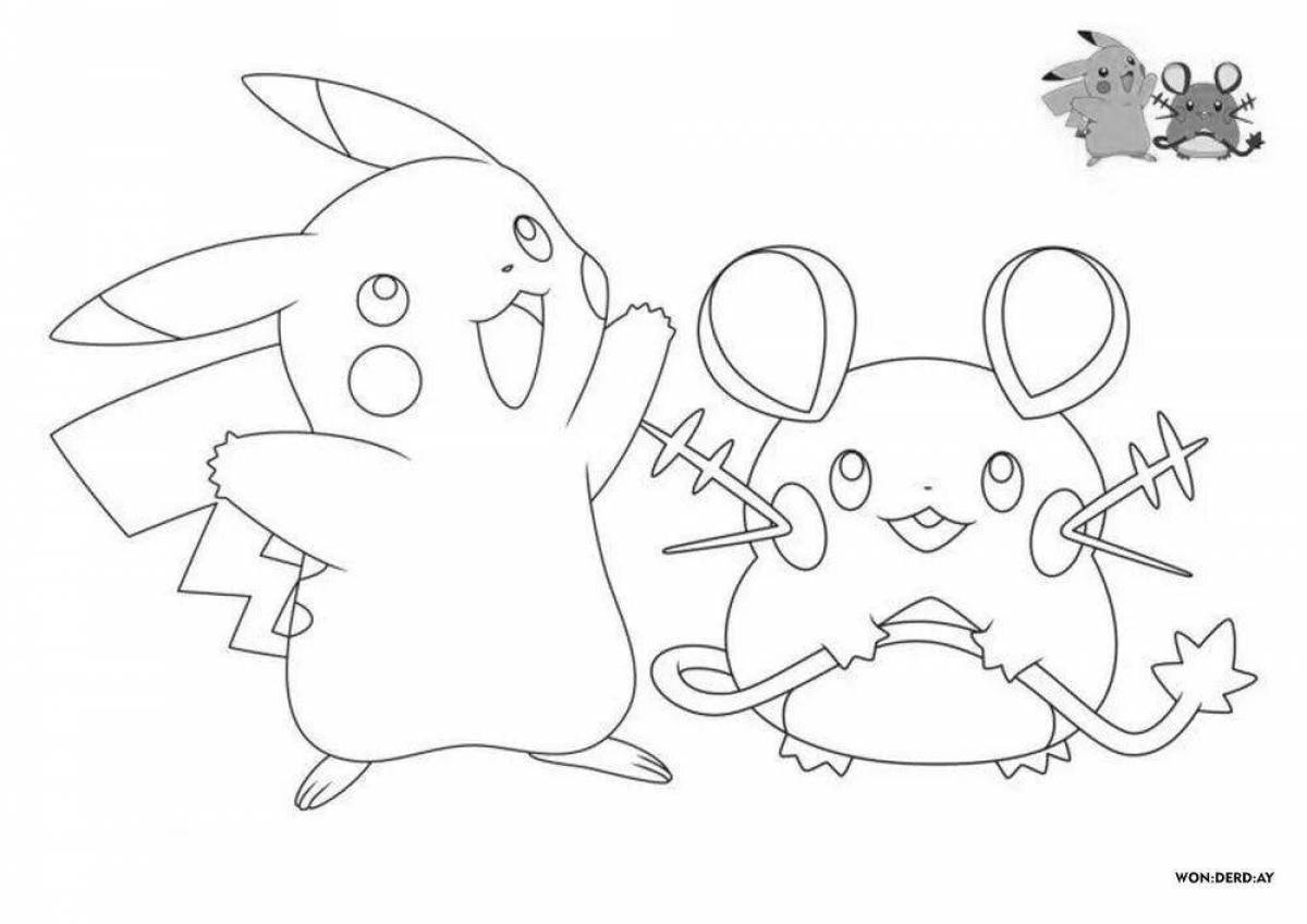 Funny pikachu and his friends
