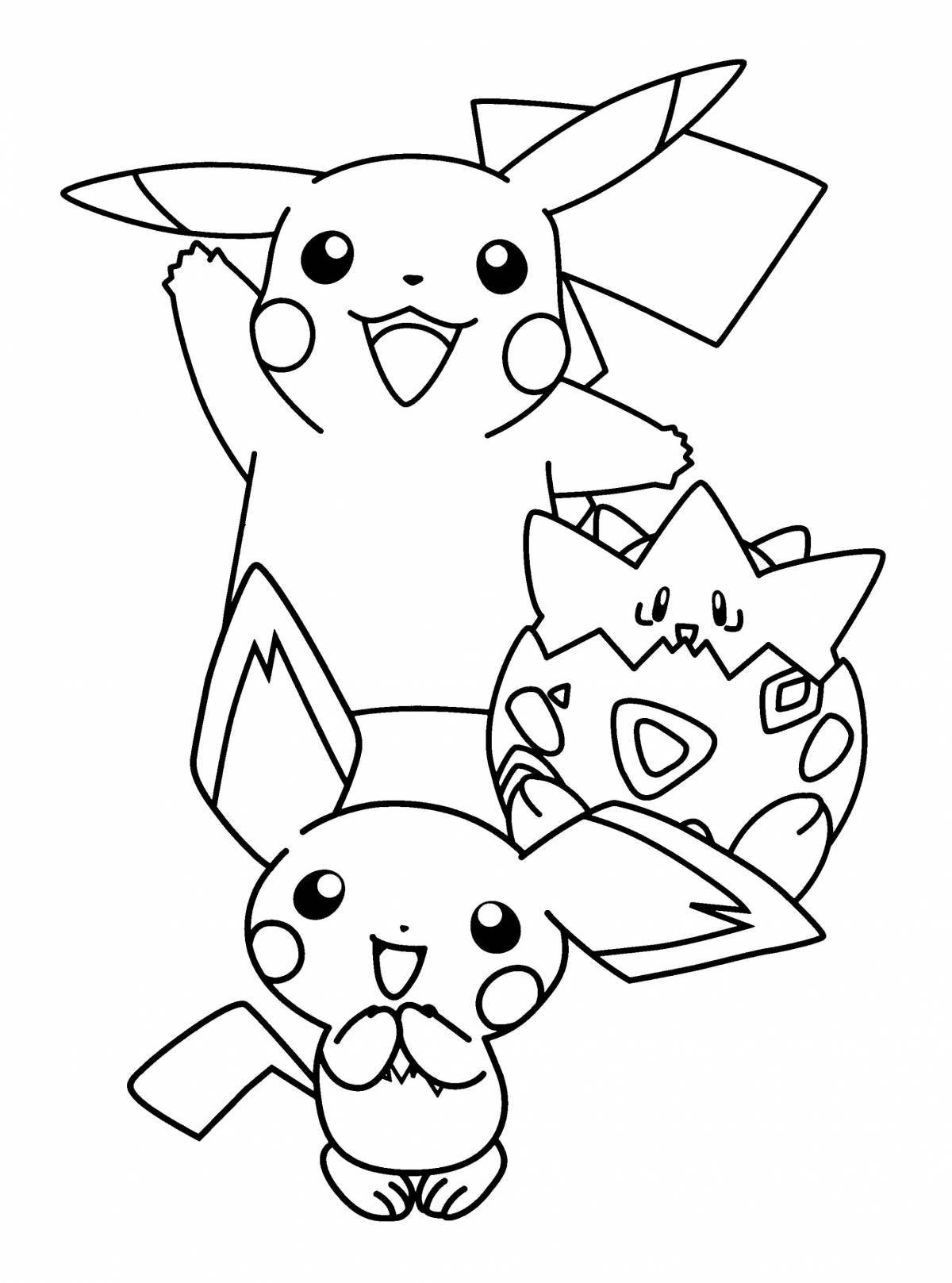 Excited pikachu and his friends
