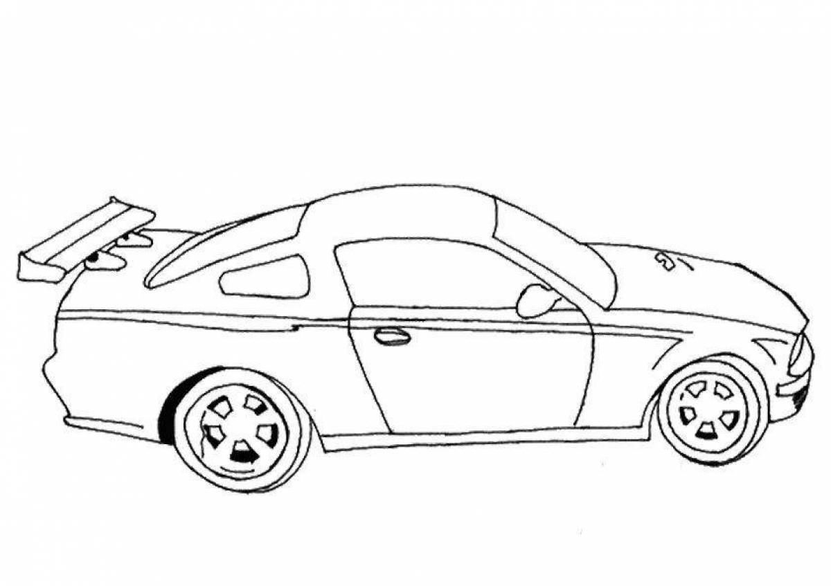 Gorgeous racing car coloring page for kids