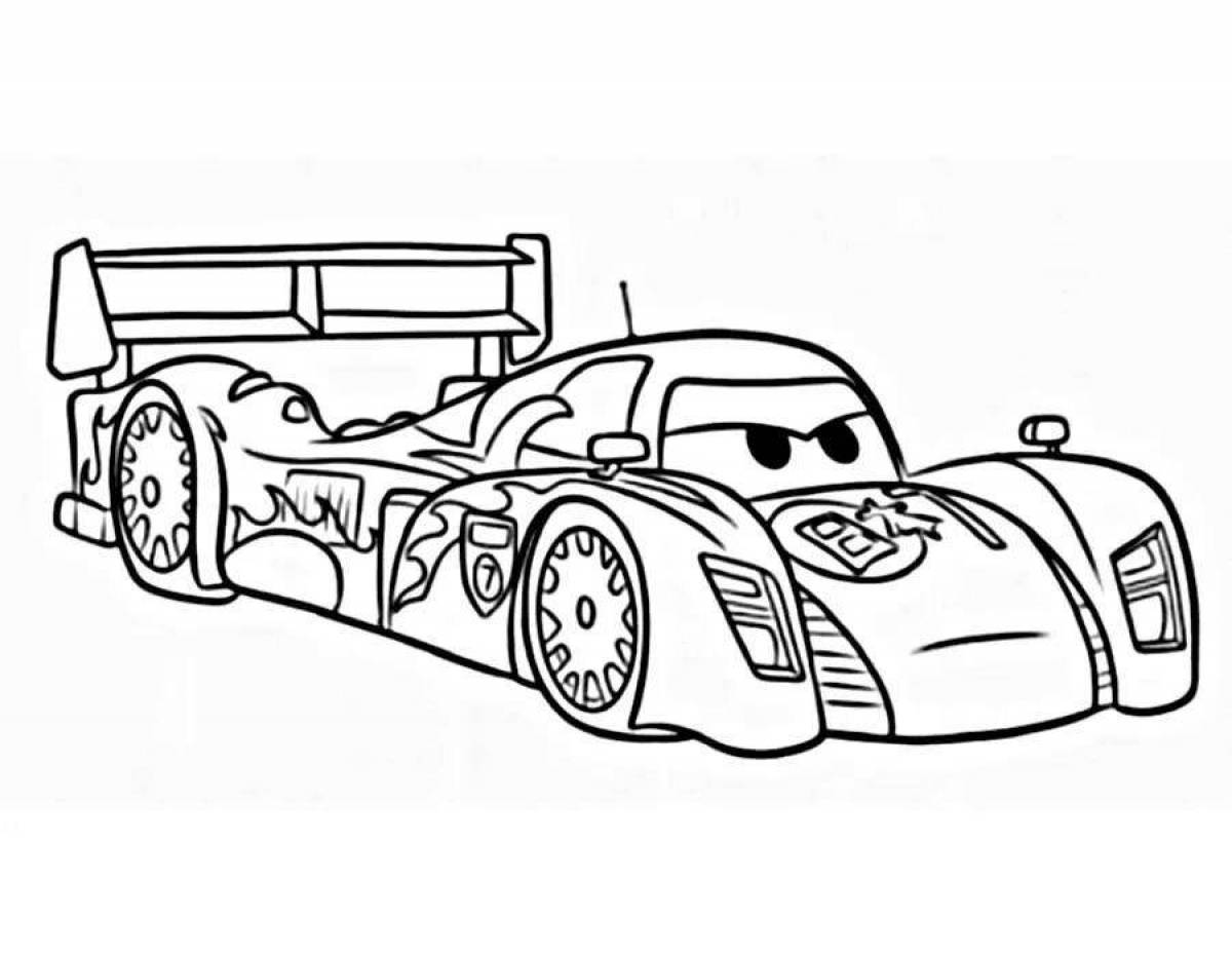 Exquisite racing car coloring book for kids
