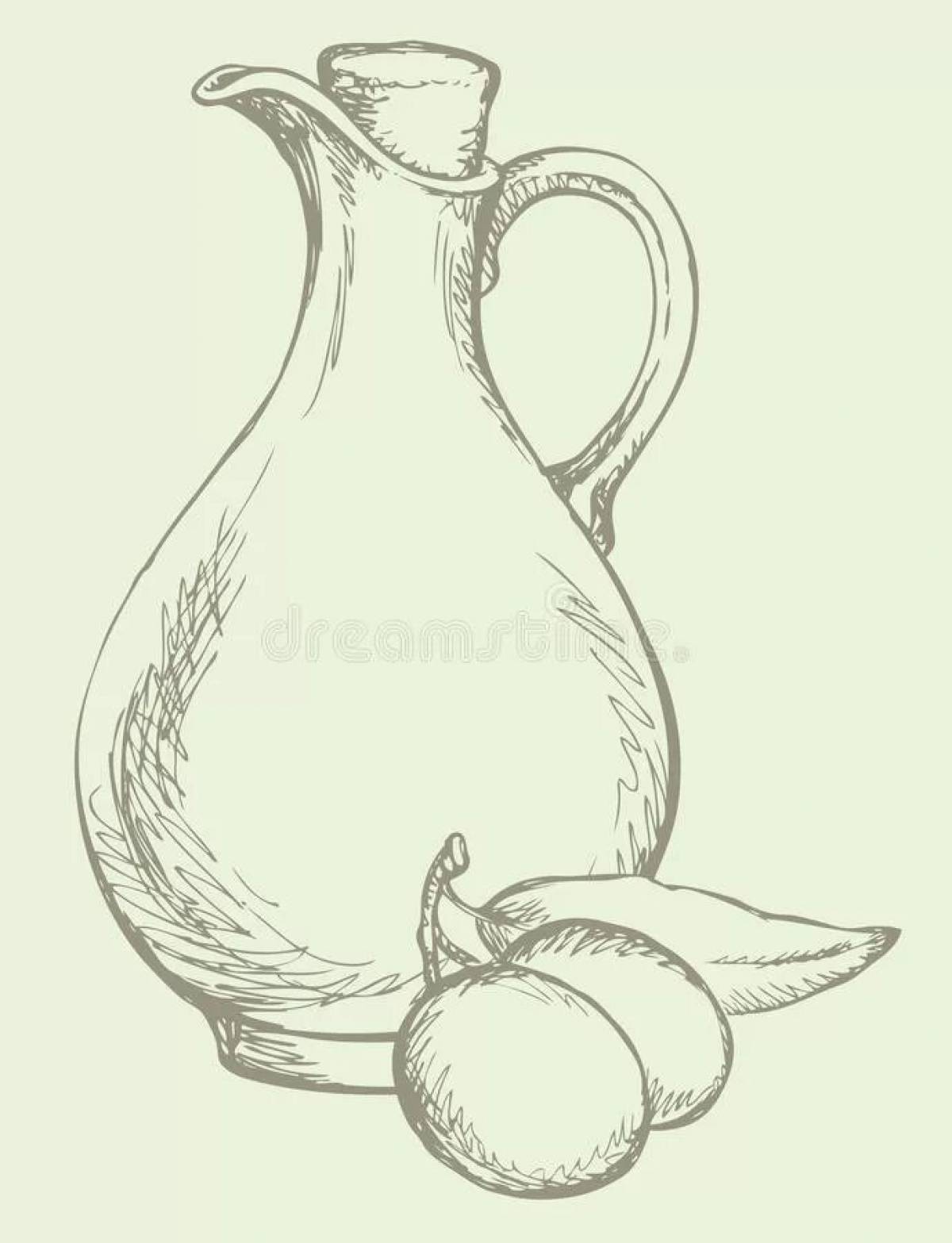 Яркая кружка-натюрморт с яблоком и грушей