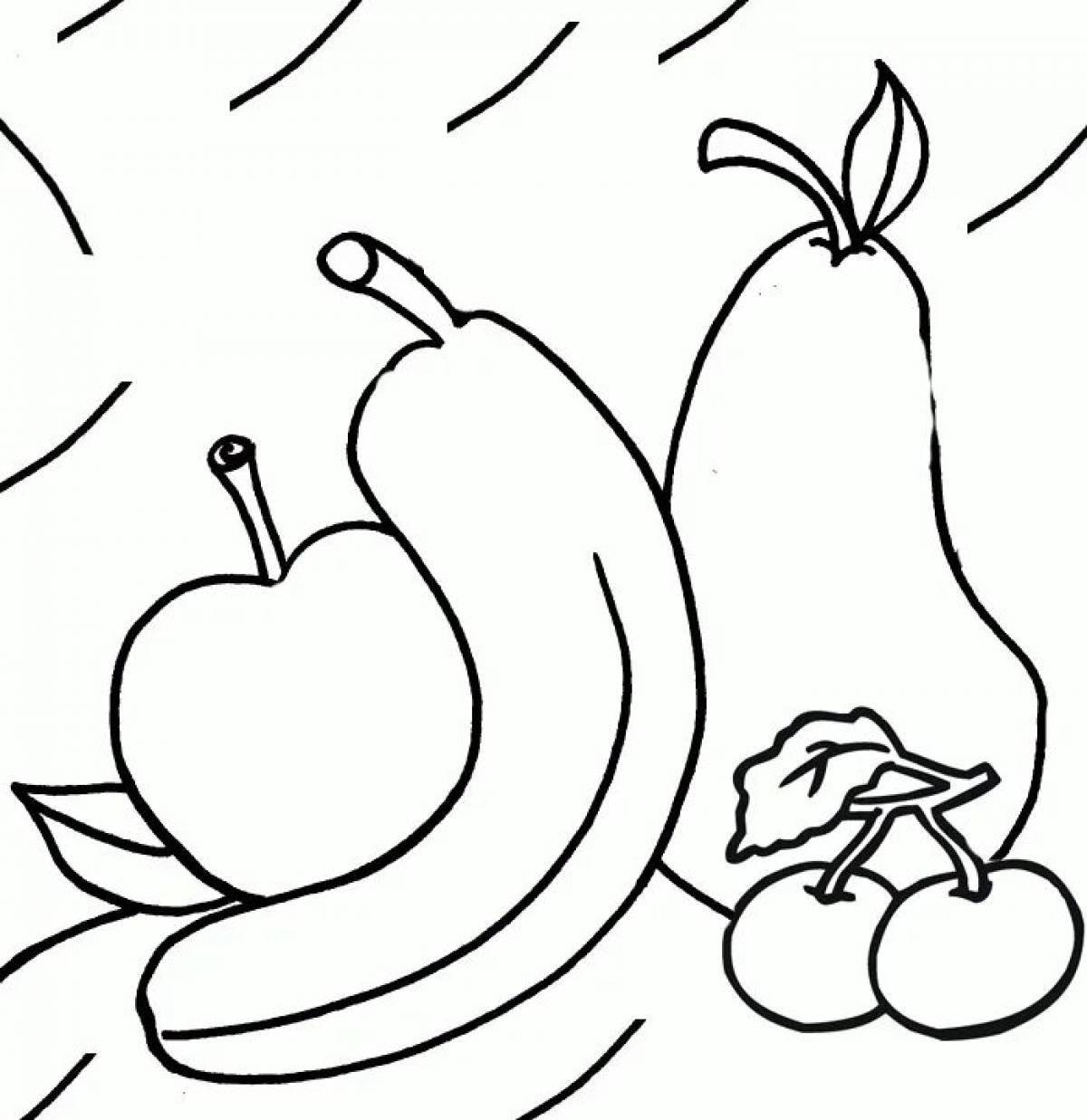 Цветная анимированная кружка «натюрморт с яблоком и грушей»