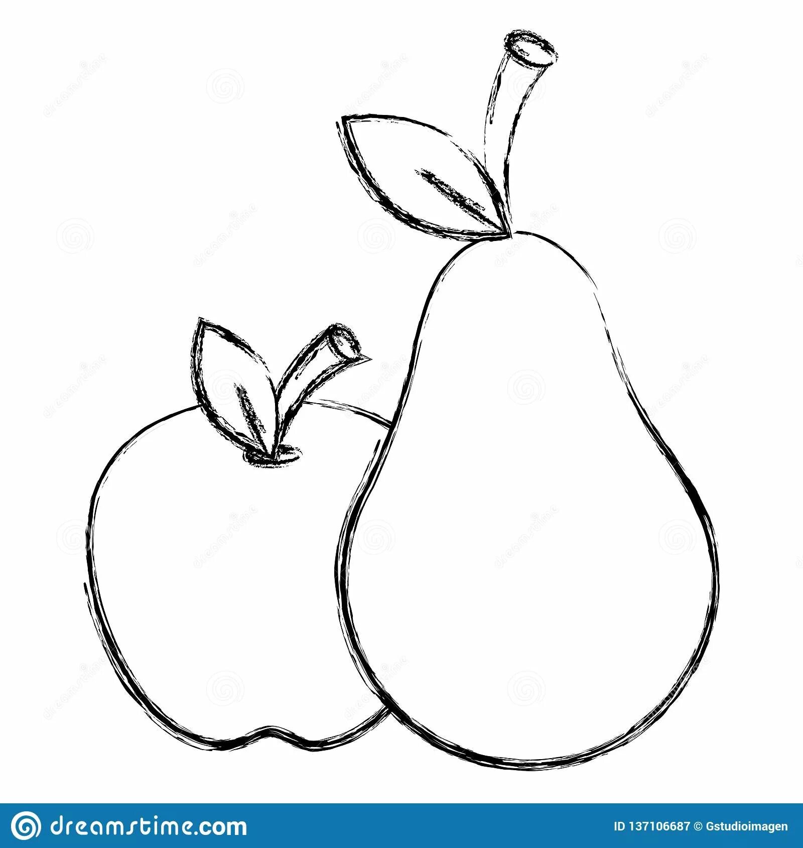Натюрморт кружка яблоко груша #6