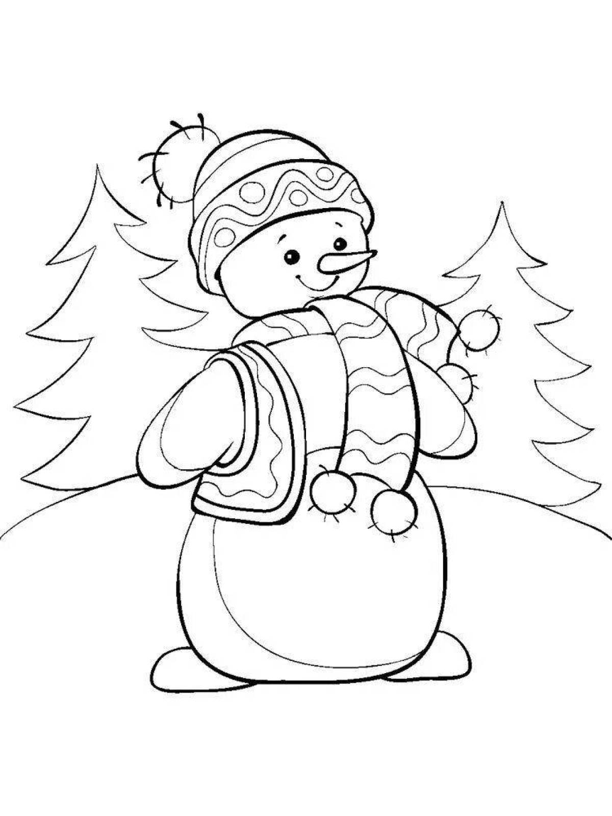 Joyful coloring page 3 4 years winter