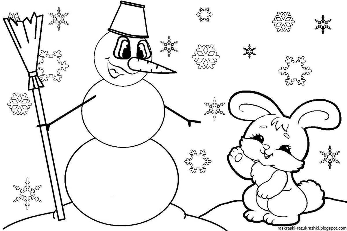 Fancy coloring page 3 4 years winter