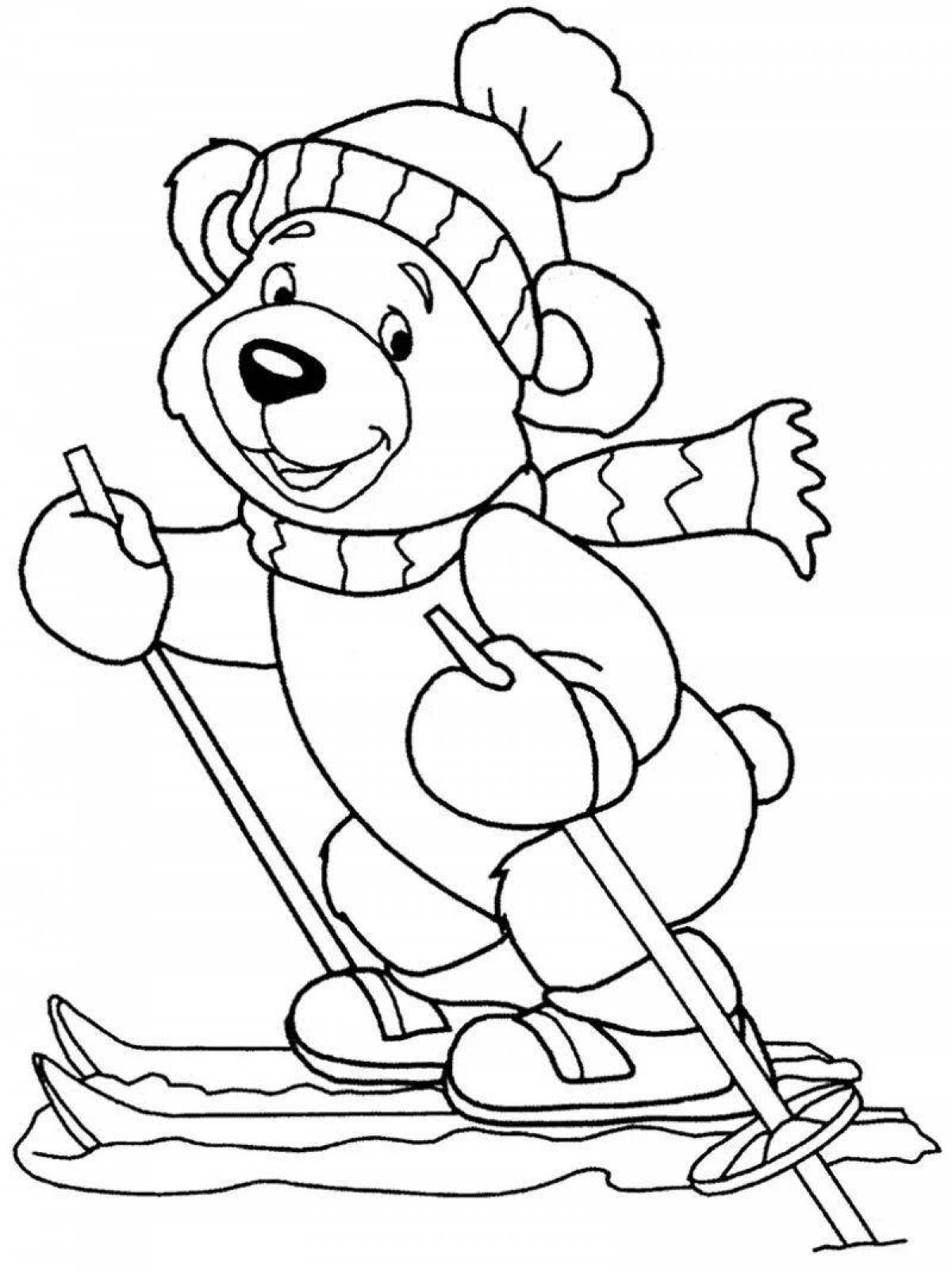 Sparkling coloring page 3 4 years winter