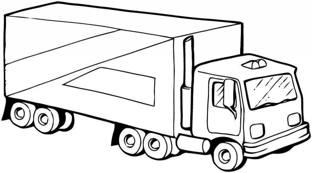 Playful truck coloring page