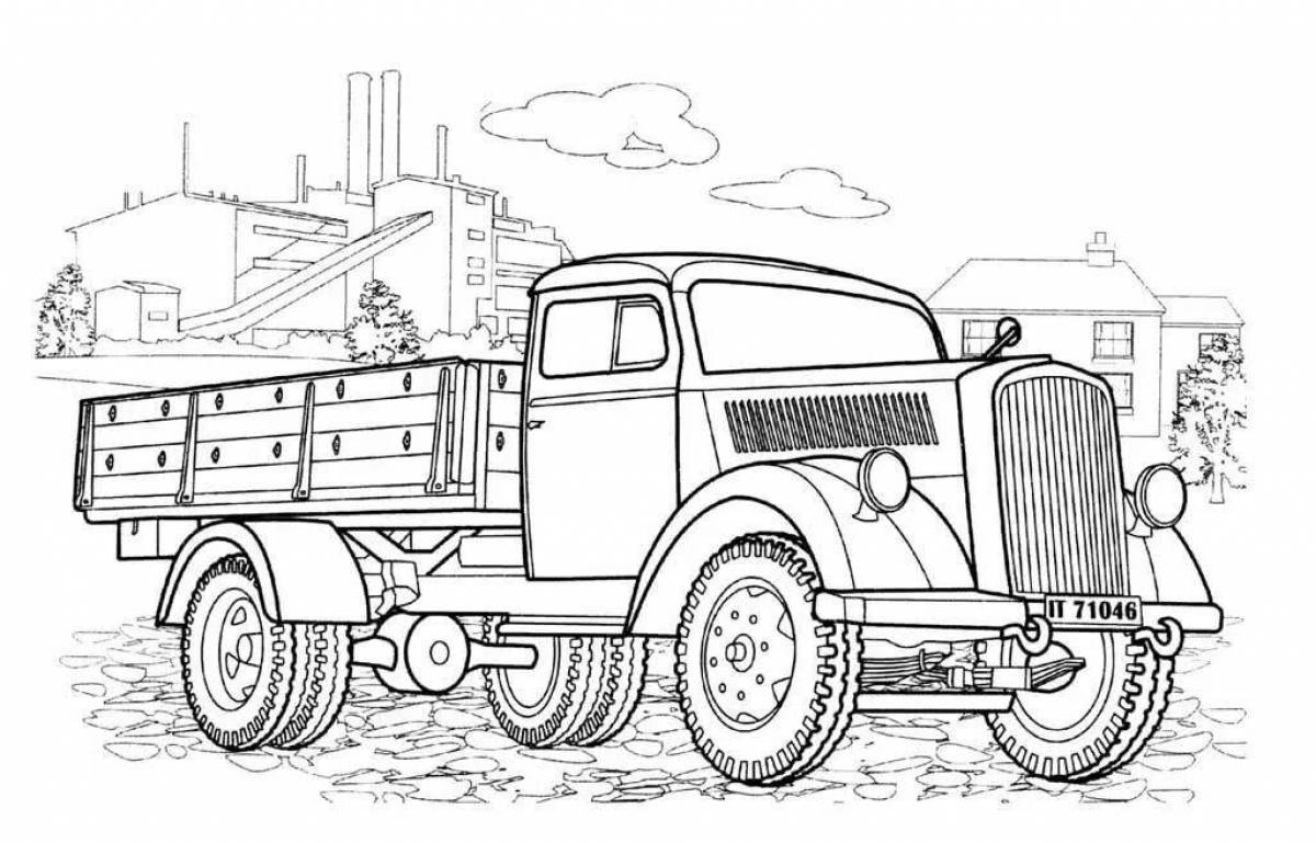 Coloring page energetic trucks