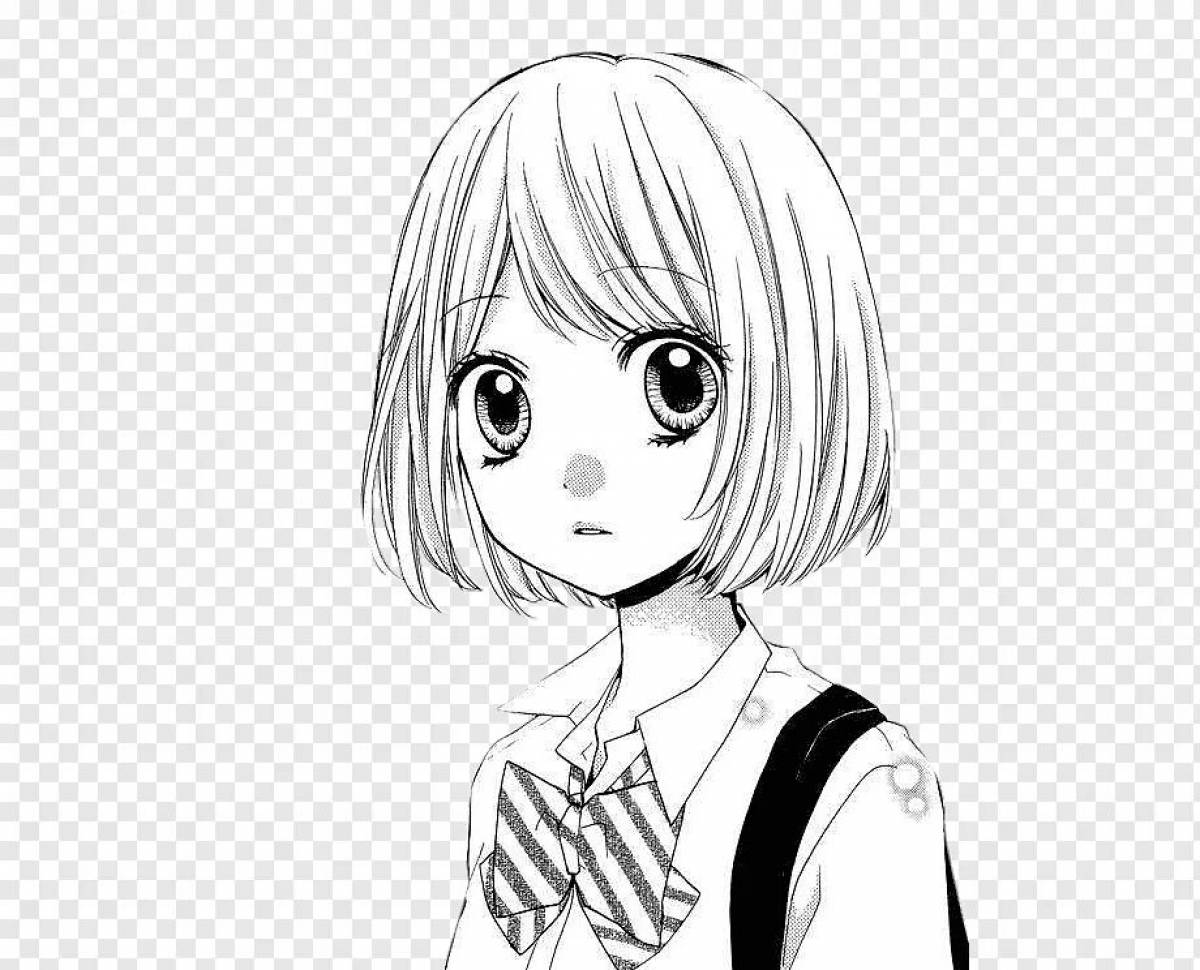 Joyful anime coloring book