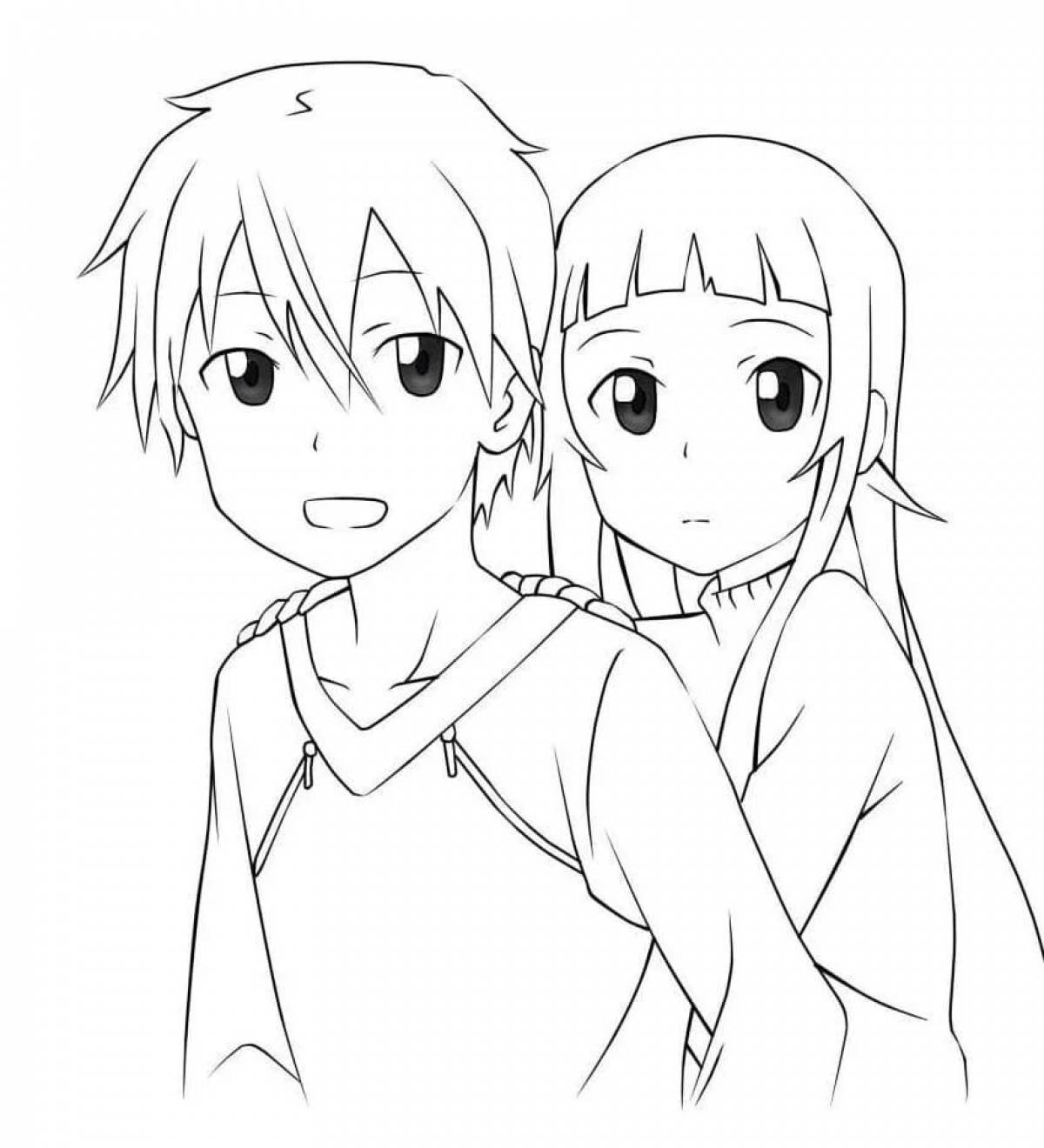 Playful anime coloring book