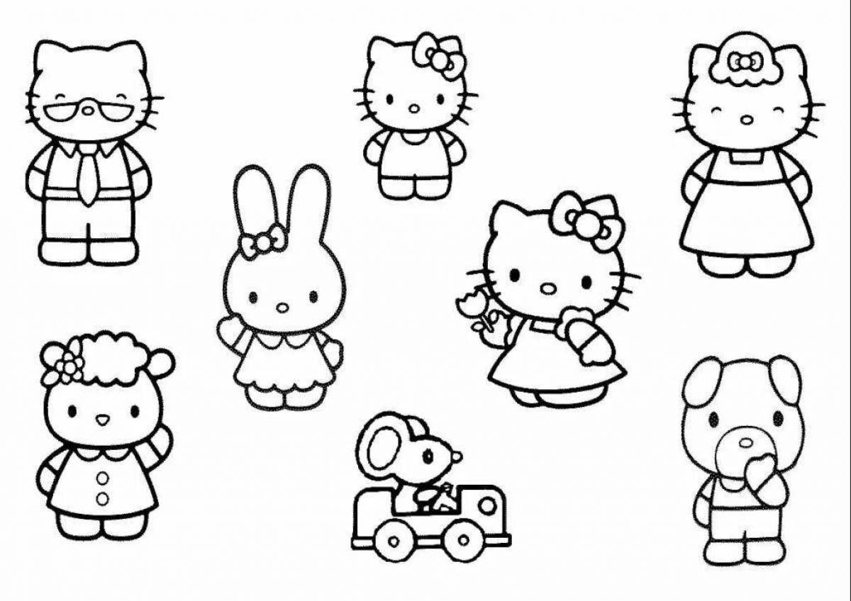 Little playful hello kitty coloring book