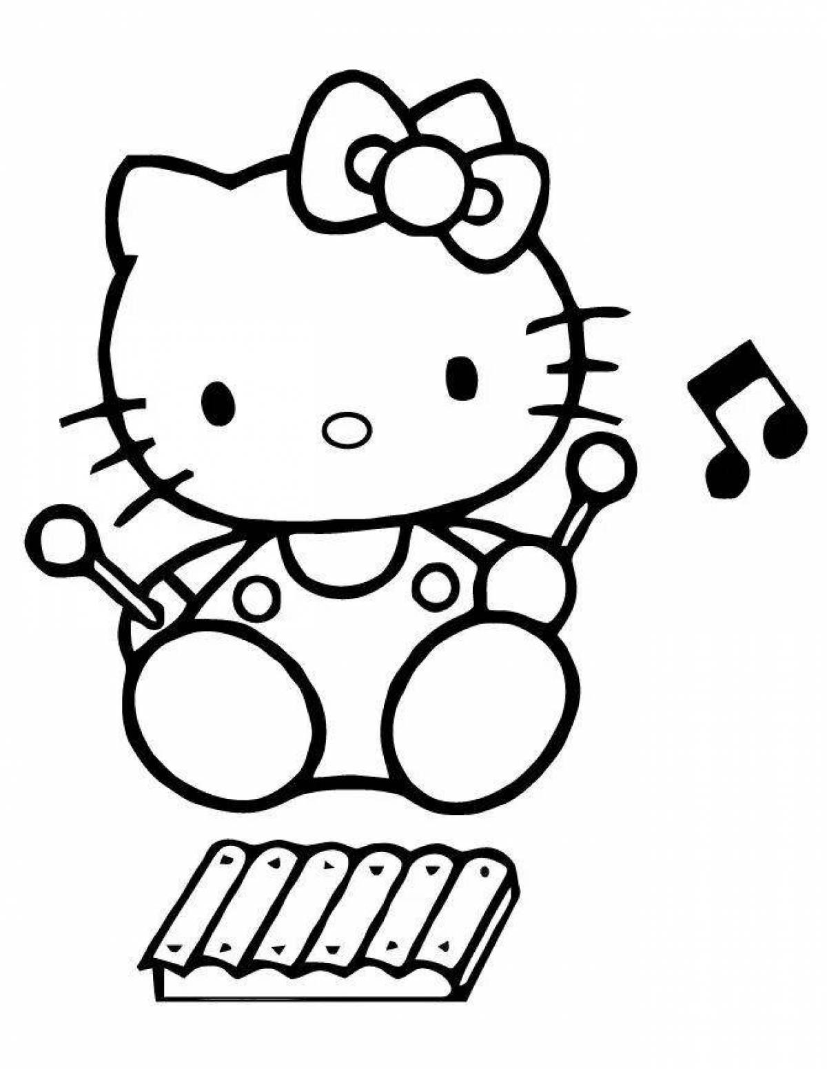 Cute little hello kitty coloring book