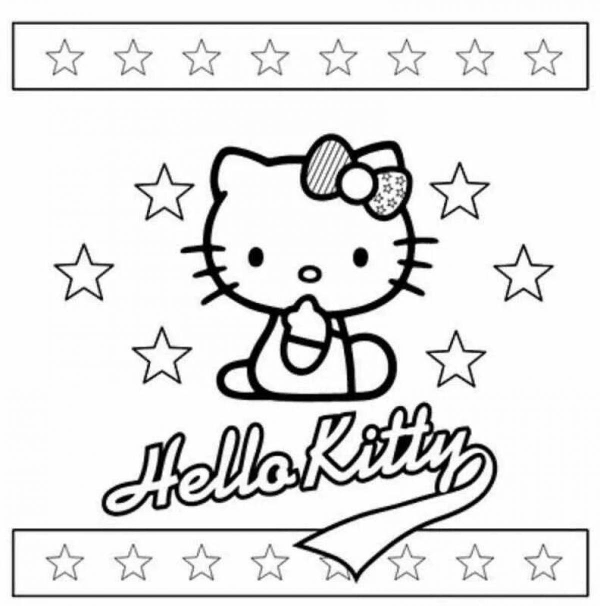 Маленькая раскраска hello kitty со сверкающими блестками