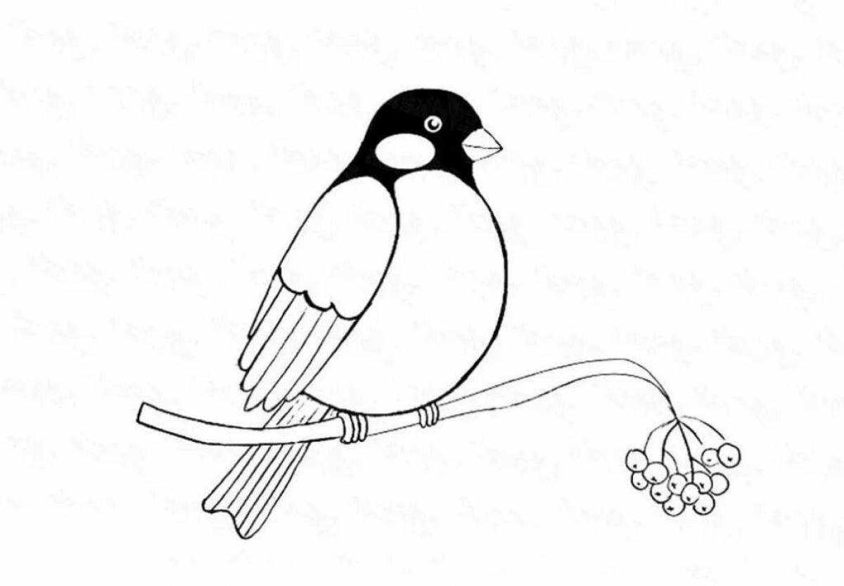 Coloring page adorable wintering birds