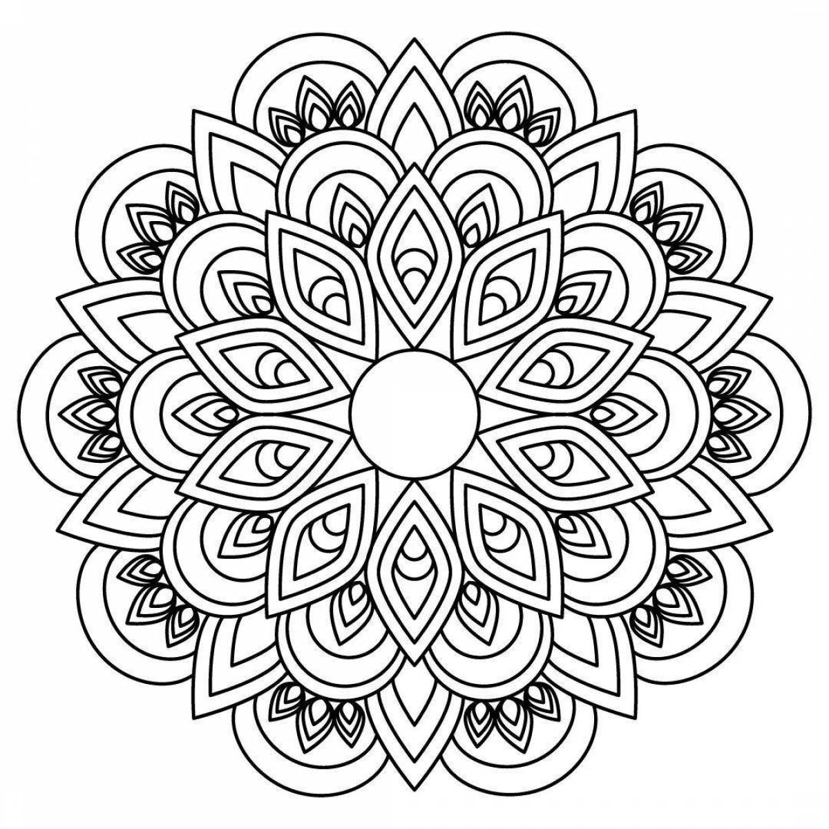 Fabulous money mandala coloring page