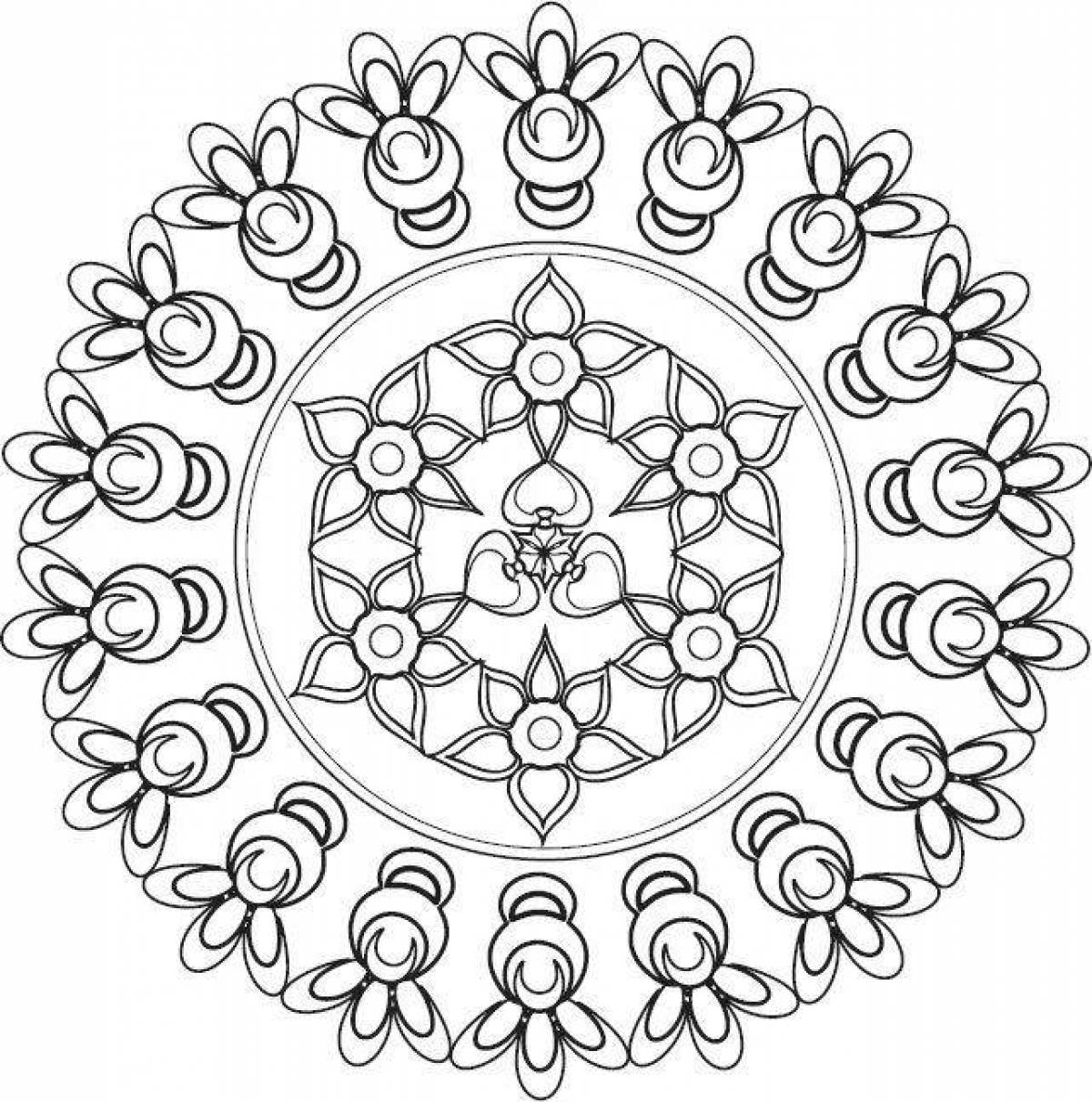 Раскраска ослепительная денежная мандала