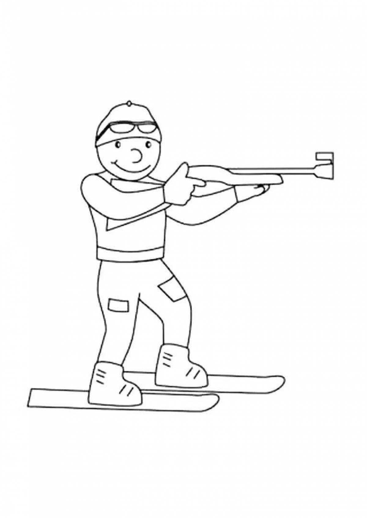 Dynamic coloring for kids winter sports