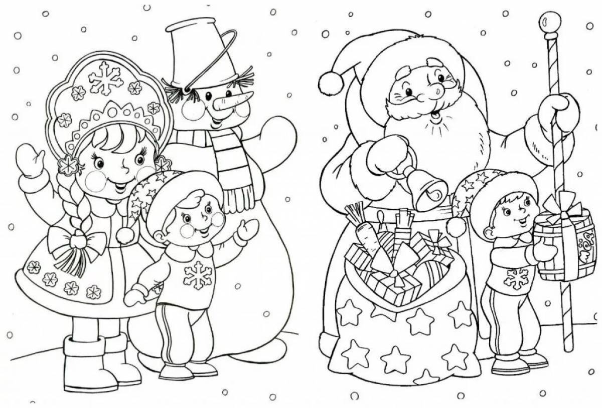 Дед мороз и снегурочка рисунок #3