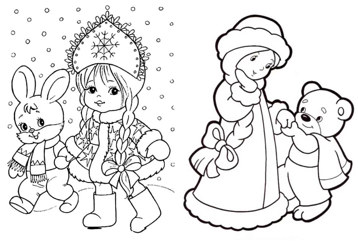 Дед мороз и снегурочка рисунок #5