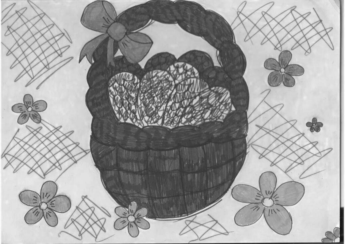 A festive basket of paustovsky spruce cones