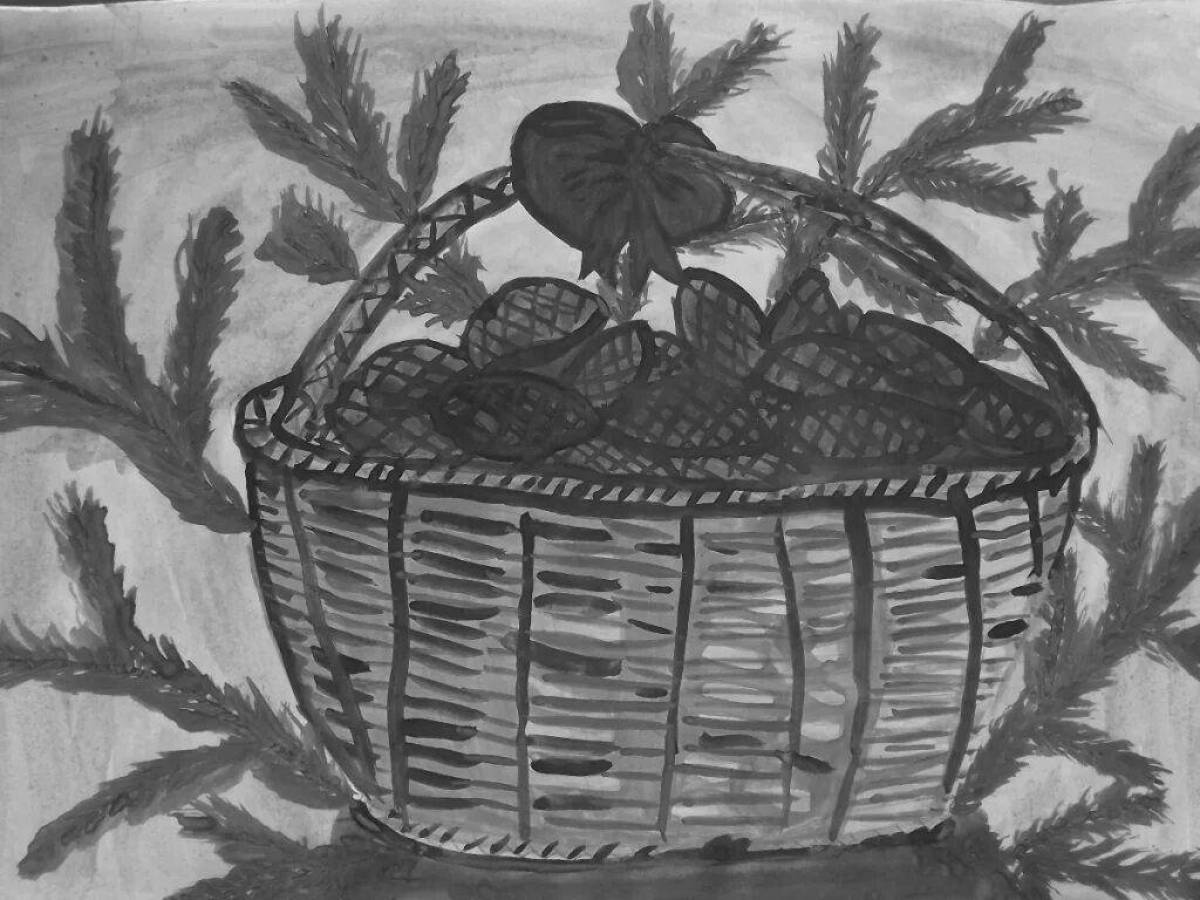 Luxury basket of paustovsky spruce cones
