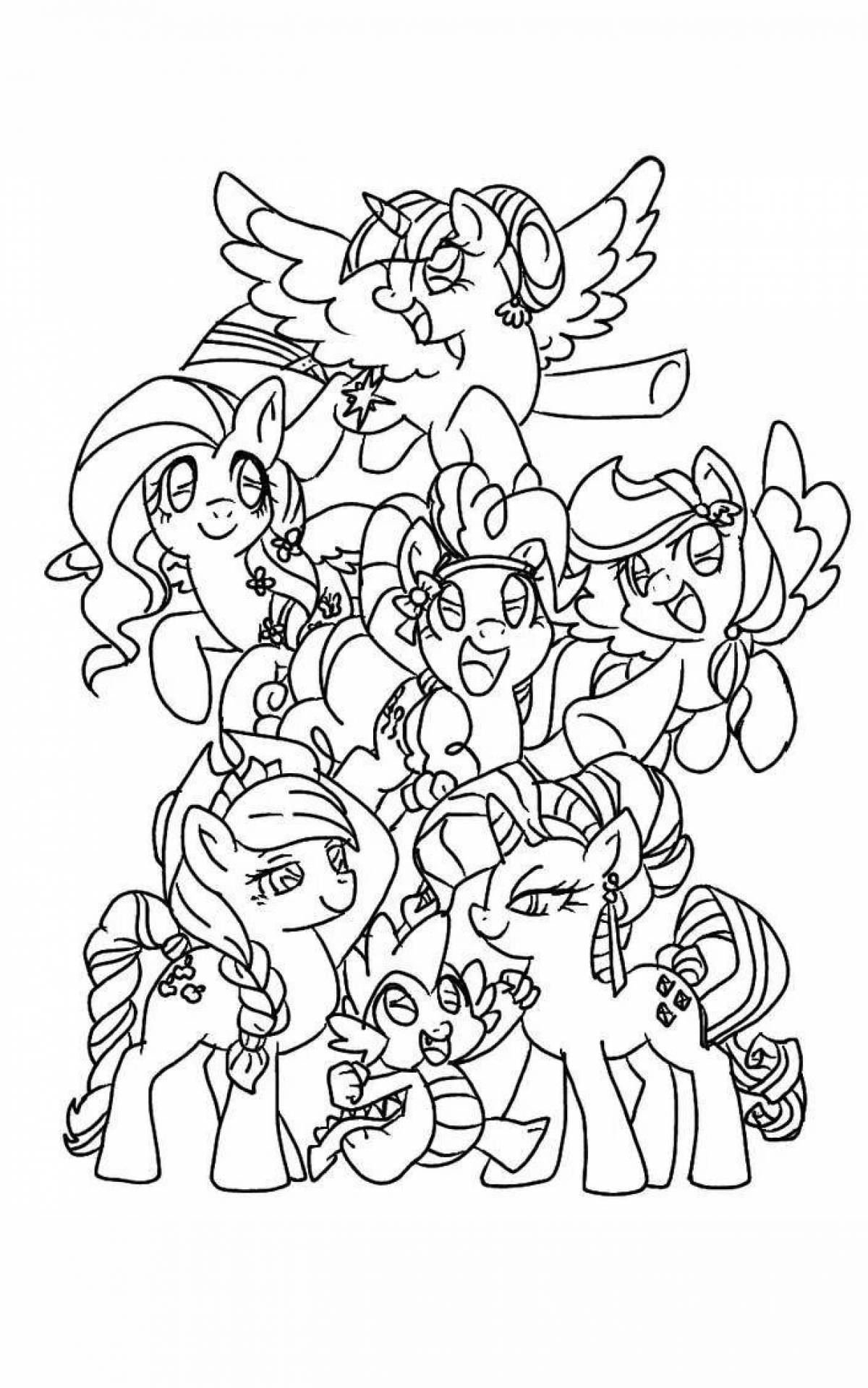 Bright coloring my little pony all together