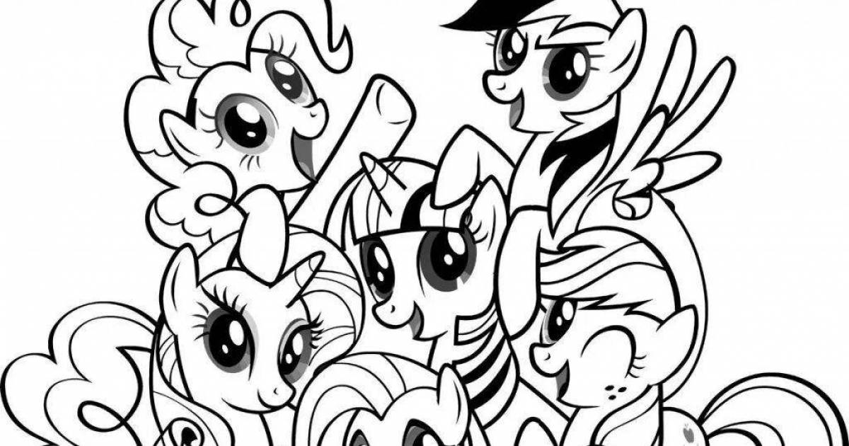 Great my little pony coloring all together
