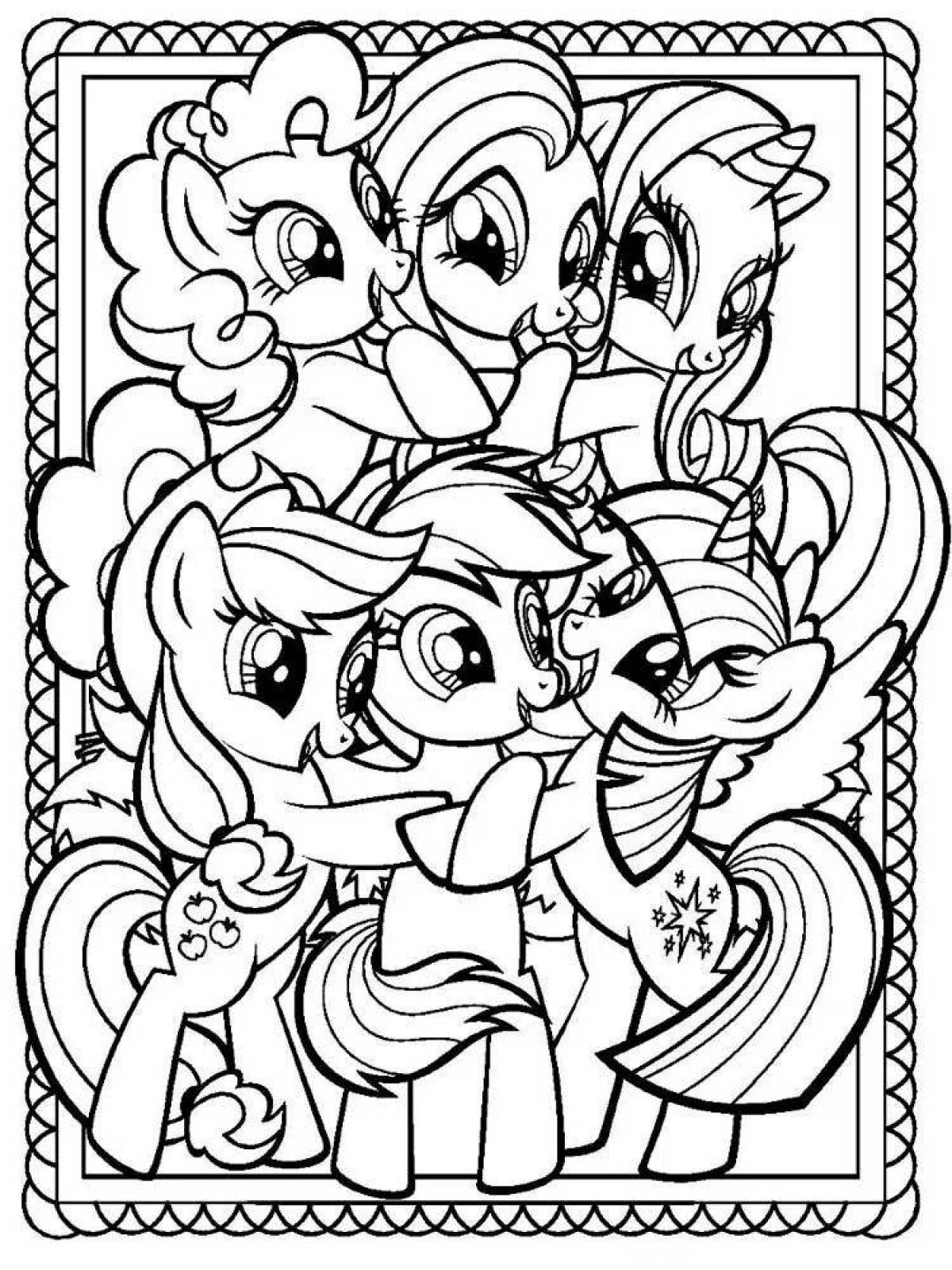 Delightful coloring of my little pony all together